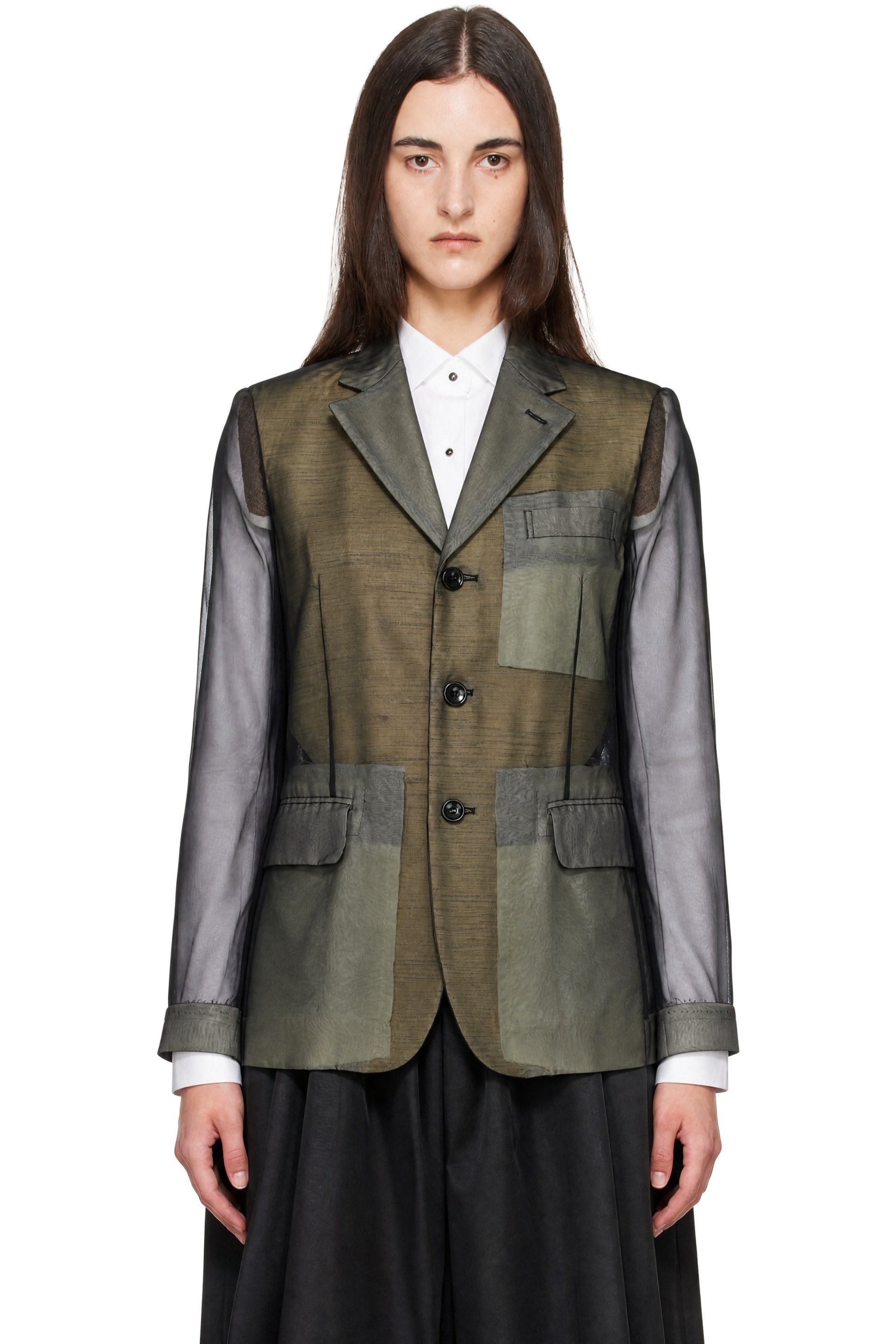 Comme des Garçons - Black Thin Georgette Blazer