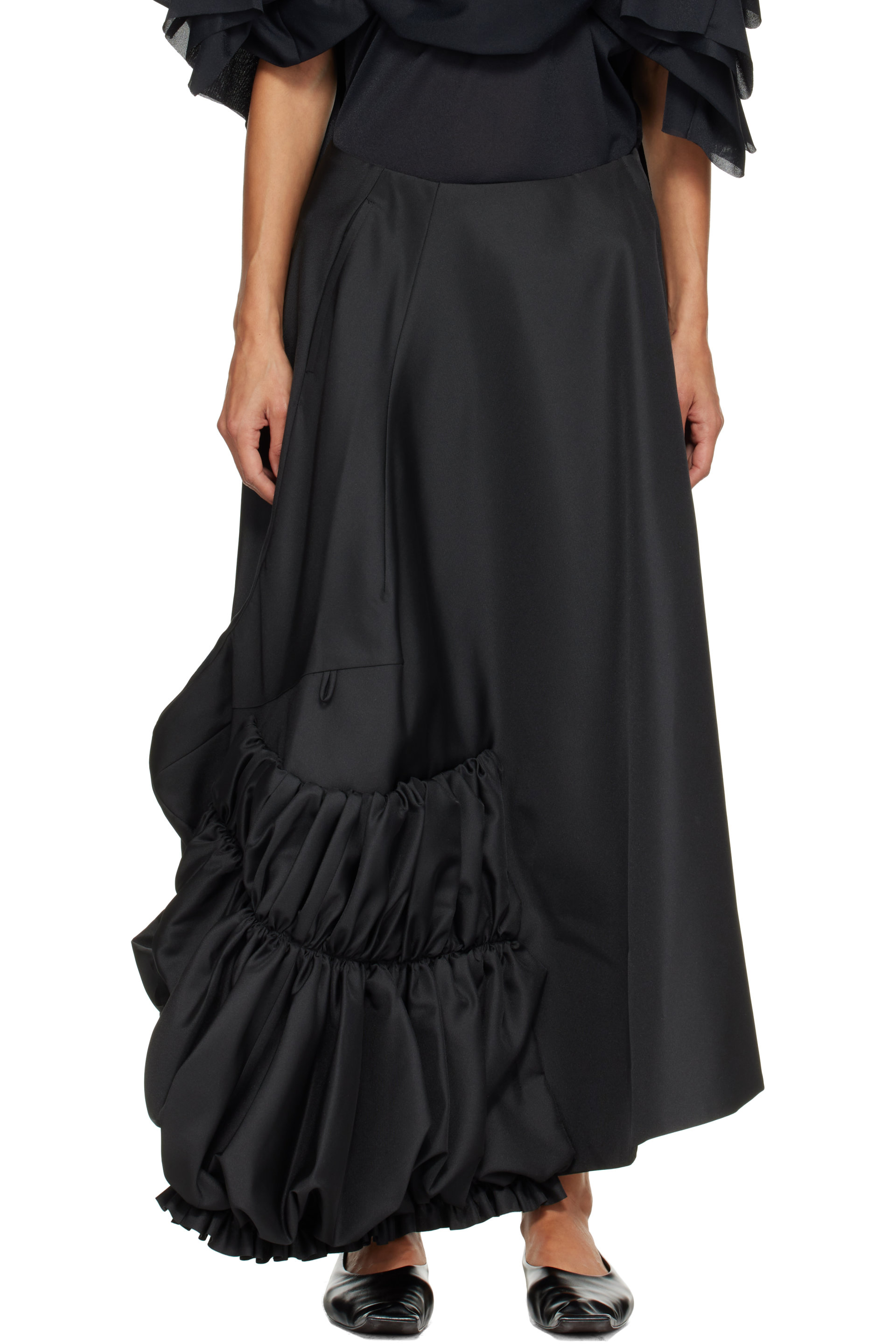 Comme des Garçons - Black Twill Midi Skirt