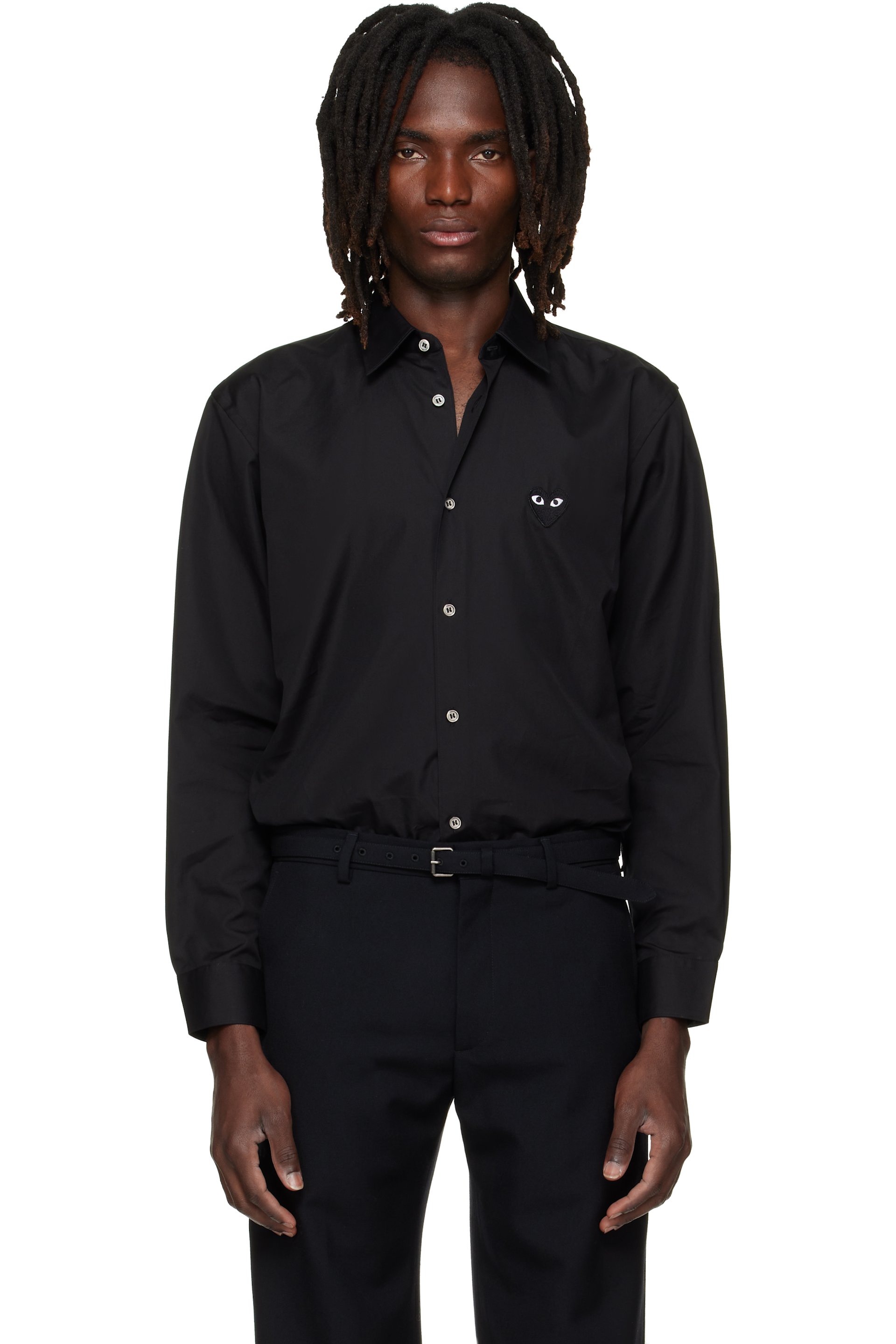 COMME des GARÇONS PLAY - Chemise noire à logo de cœur