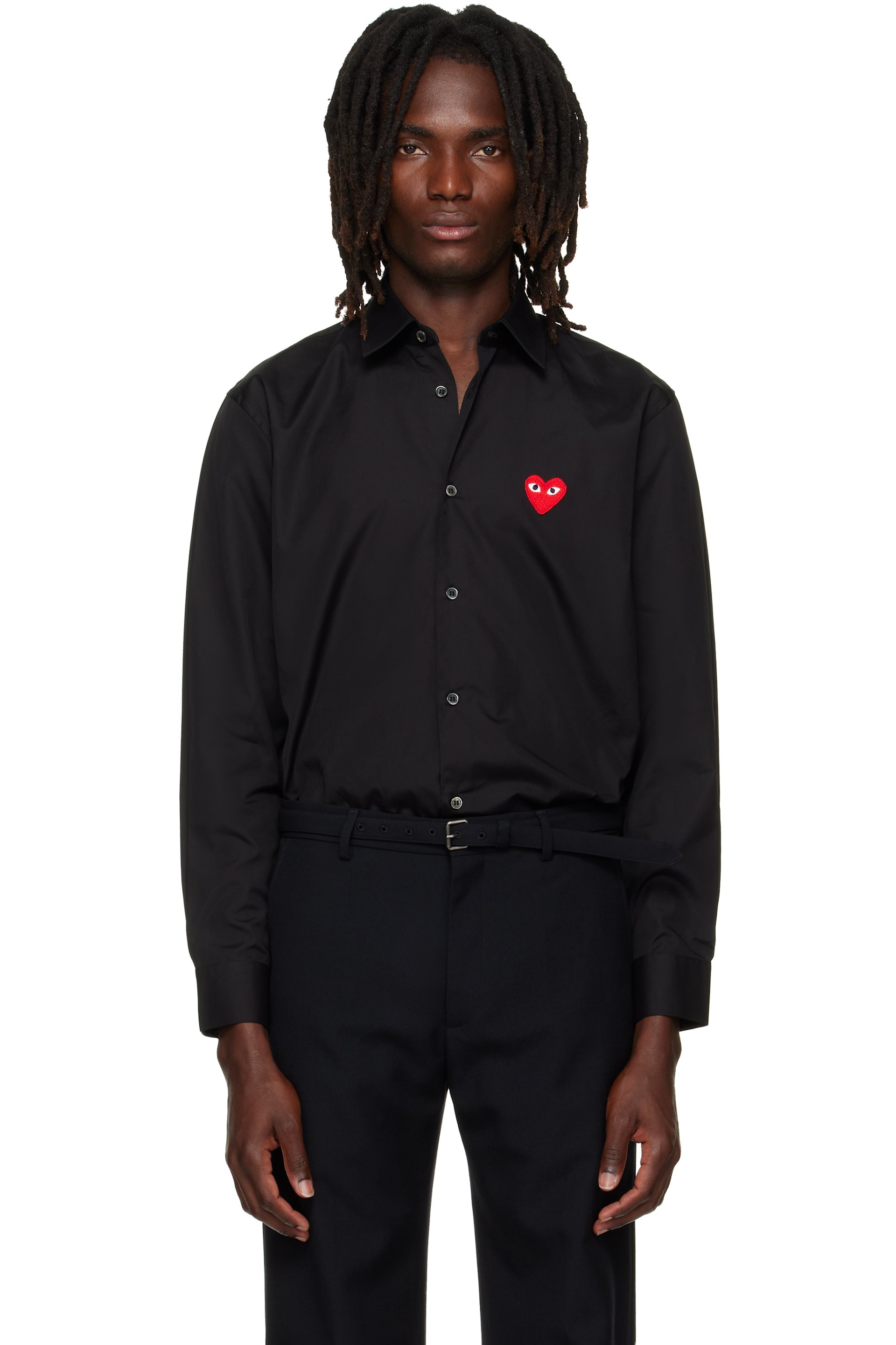 COMME des GARÇONS PLAY - Chemise noire à logo de cœur