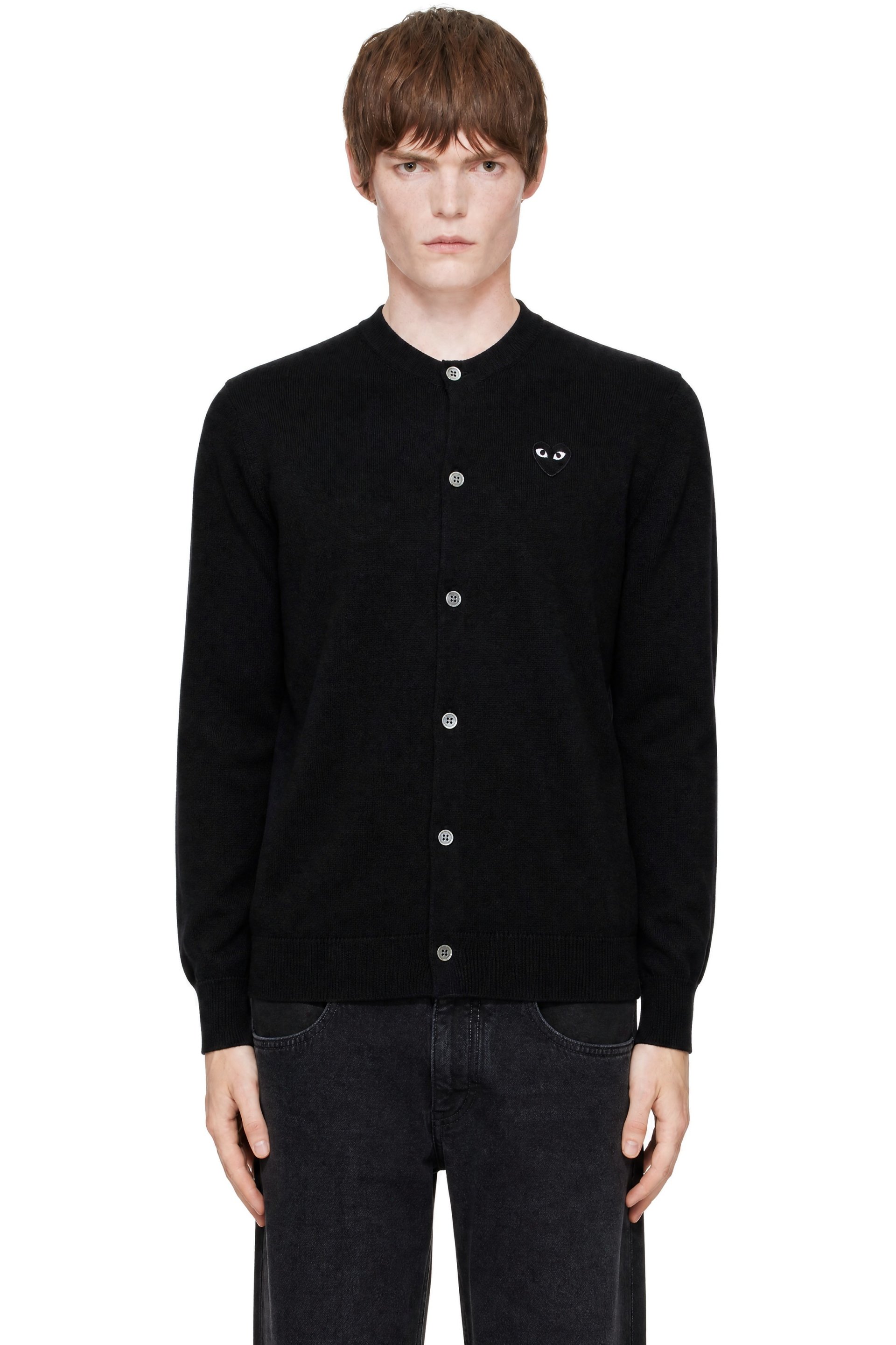 COMME des GARÇONS PLAY - Black Heart Emblem Round-Neck Cardigan