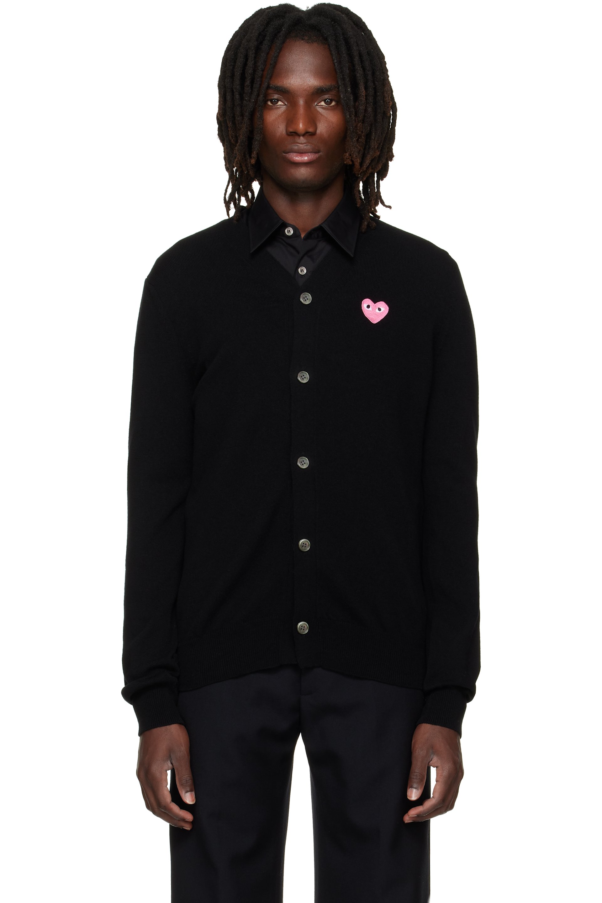 COMME des GARÇONS PLAY - Black Heart Emblem V-Neck Cardigan