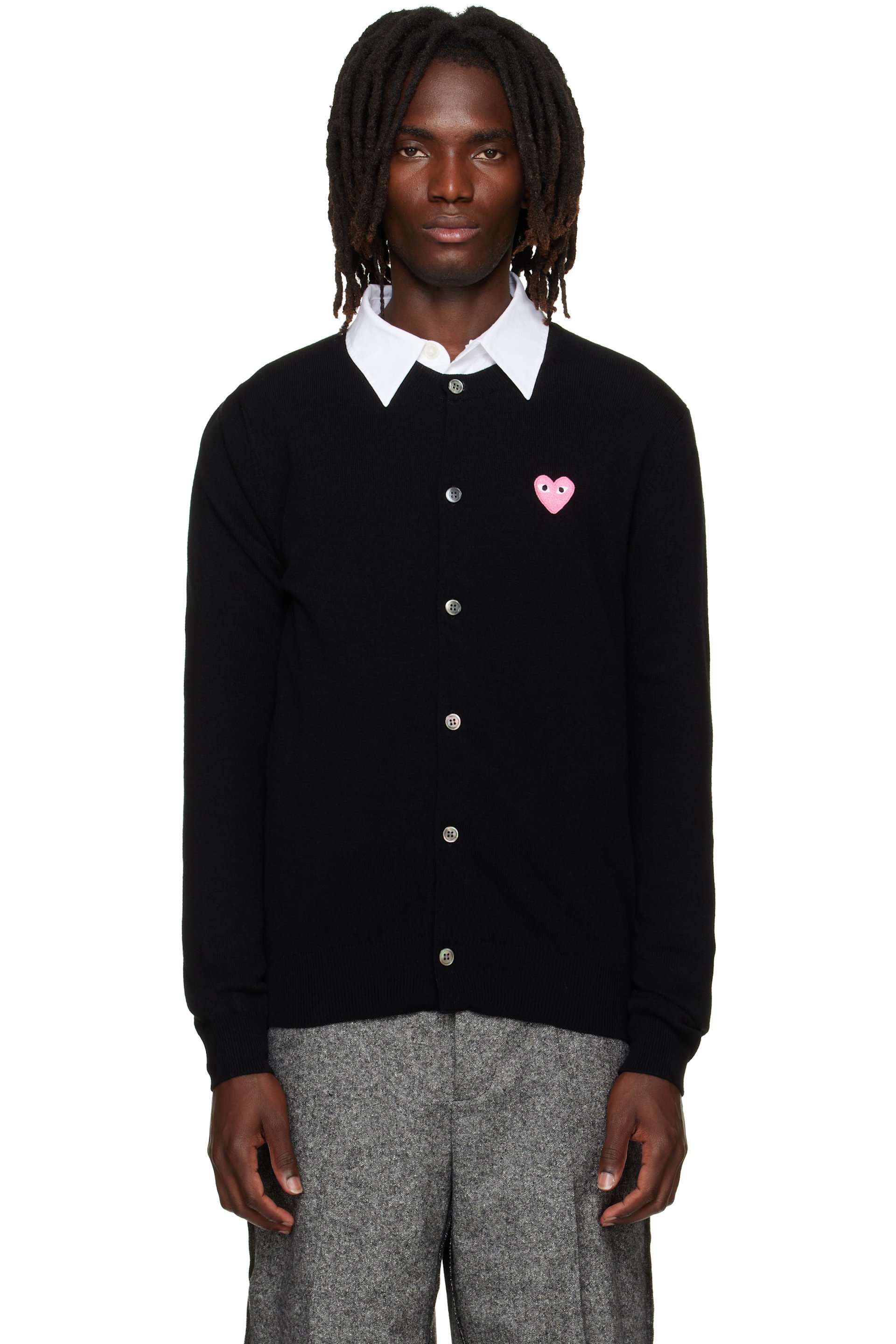 COMME des GARÇONS PLAY - Black Heart Emblem Round Neck Cardigan