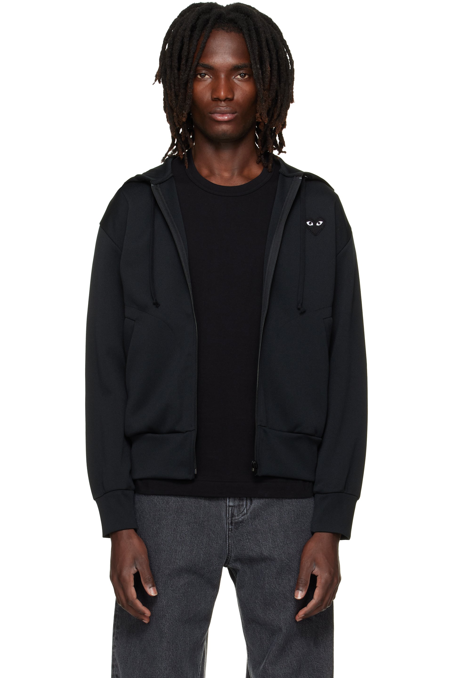 COMME des GARÇONS PLAY - Black Heart Emblem Zip Hoodie
