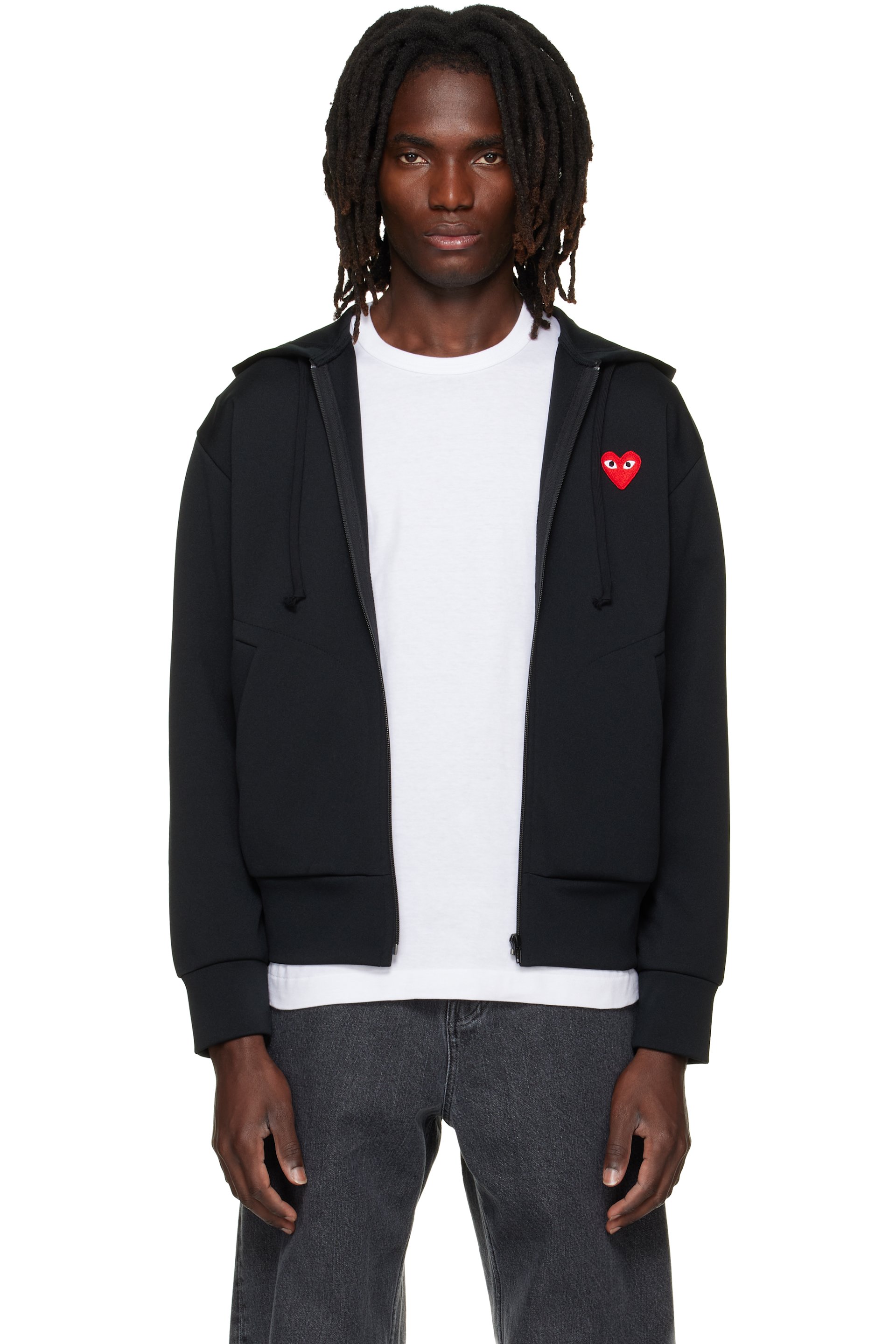 COMME des GARÇONS PLAY - Black Heart Emblem Zip Hoodie