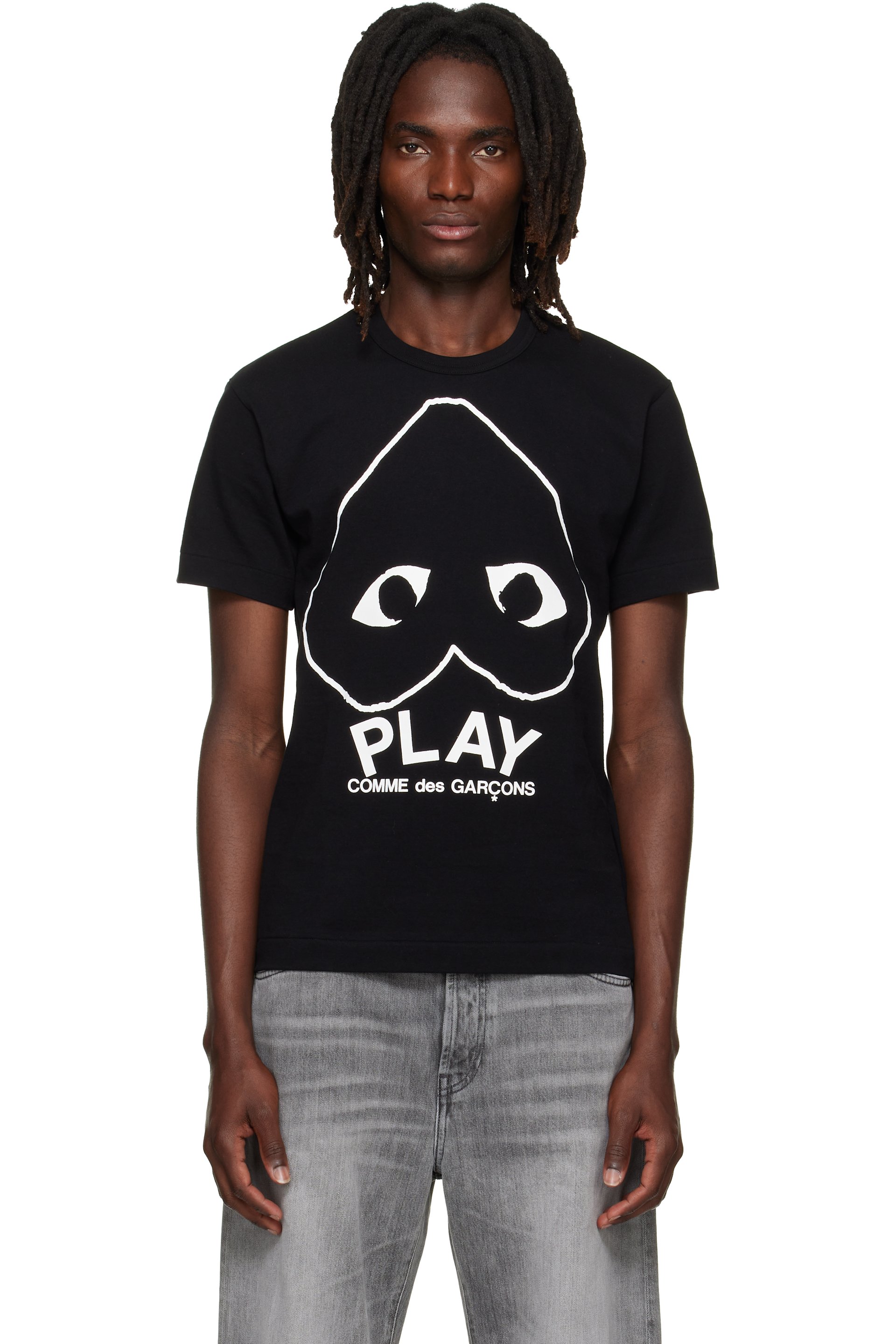 COMME des GARÇONS PLAY - Black 'PLAY' Logo Print T-shirt