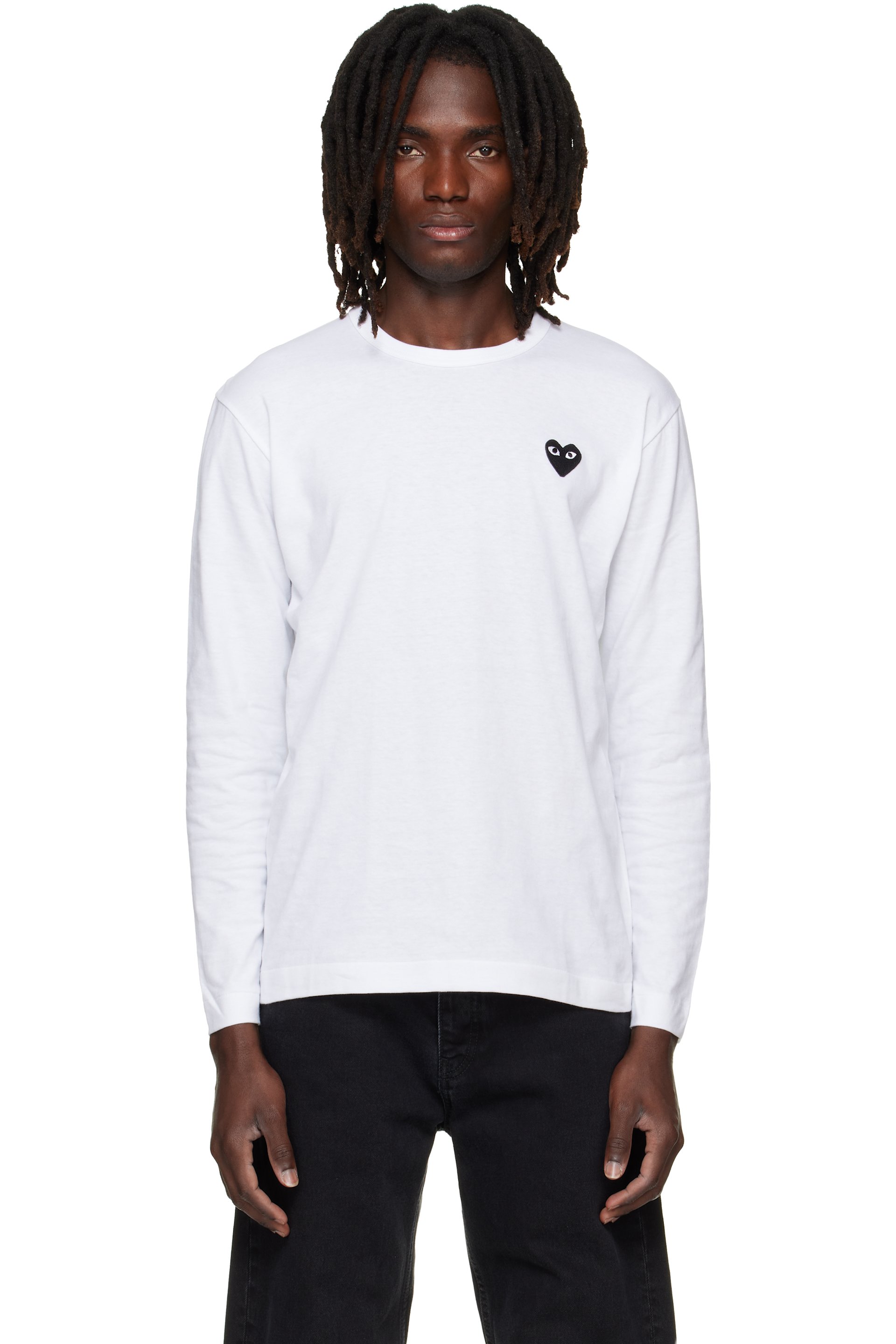 COMME des GARÇONS PLAY - White Heart Emblem Long Sleeve T-shirt