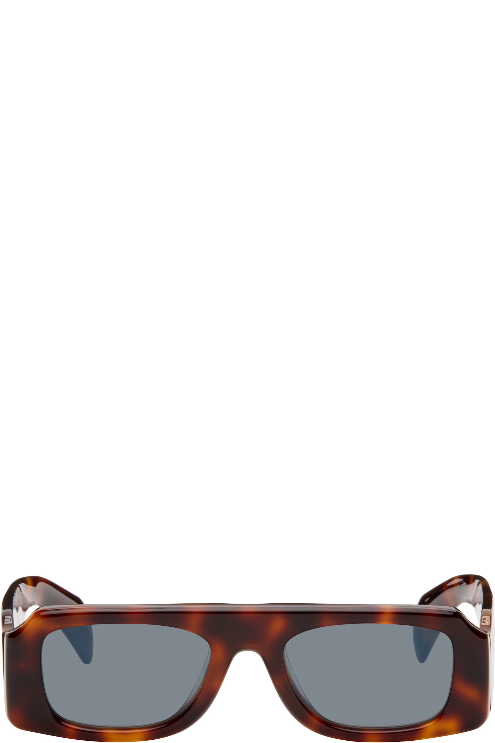 Jil Sander - Lunettes de soleil sculpturales 4 brunes édition Oliver Peoples