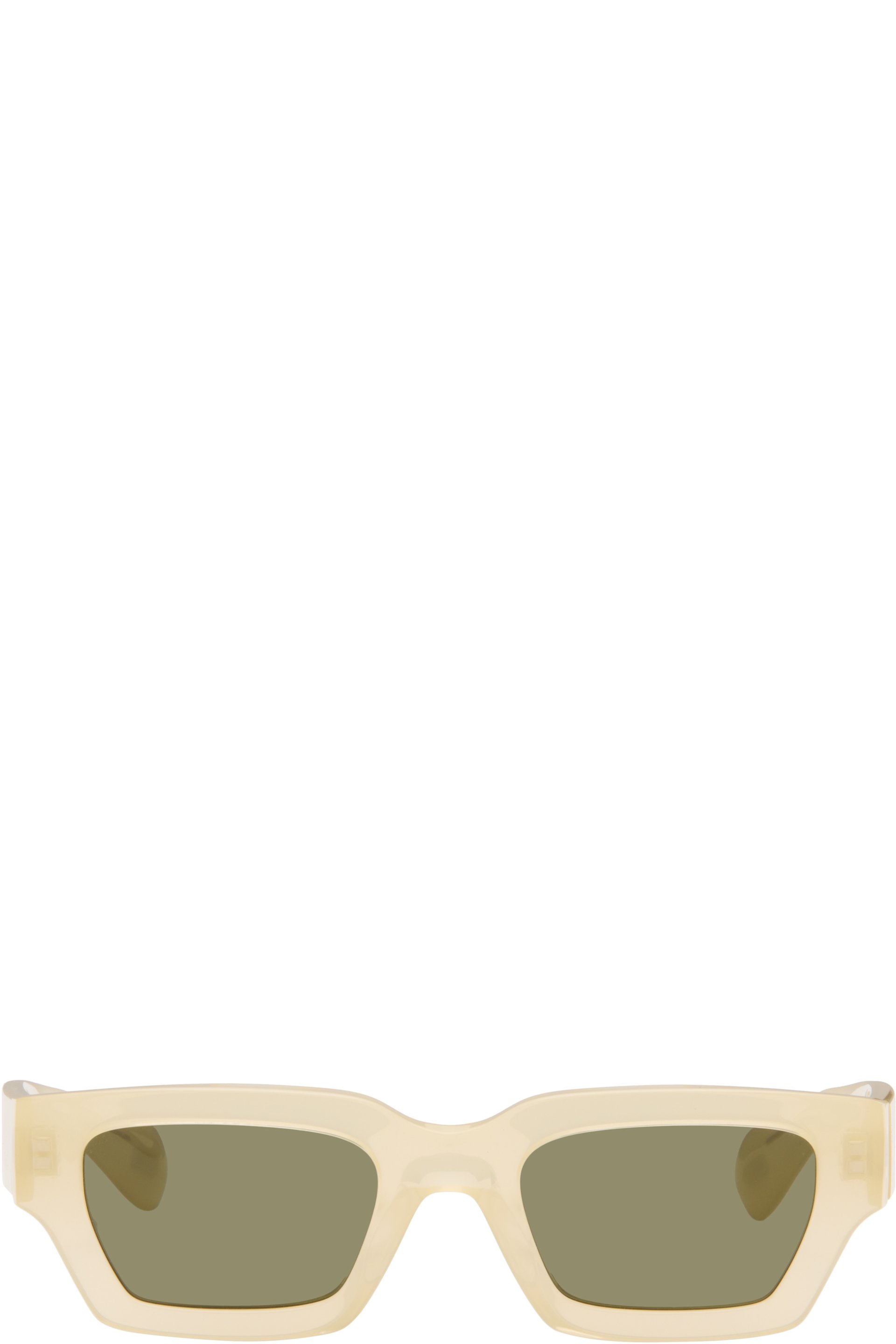 Jil Sander - Lunettes de soleil rectangulaires 6 blanc cassé édition Oliver Peoples