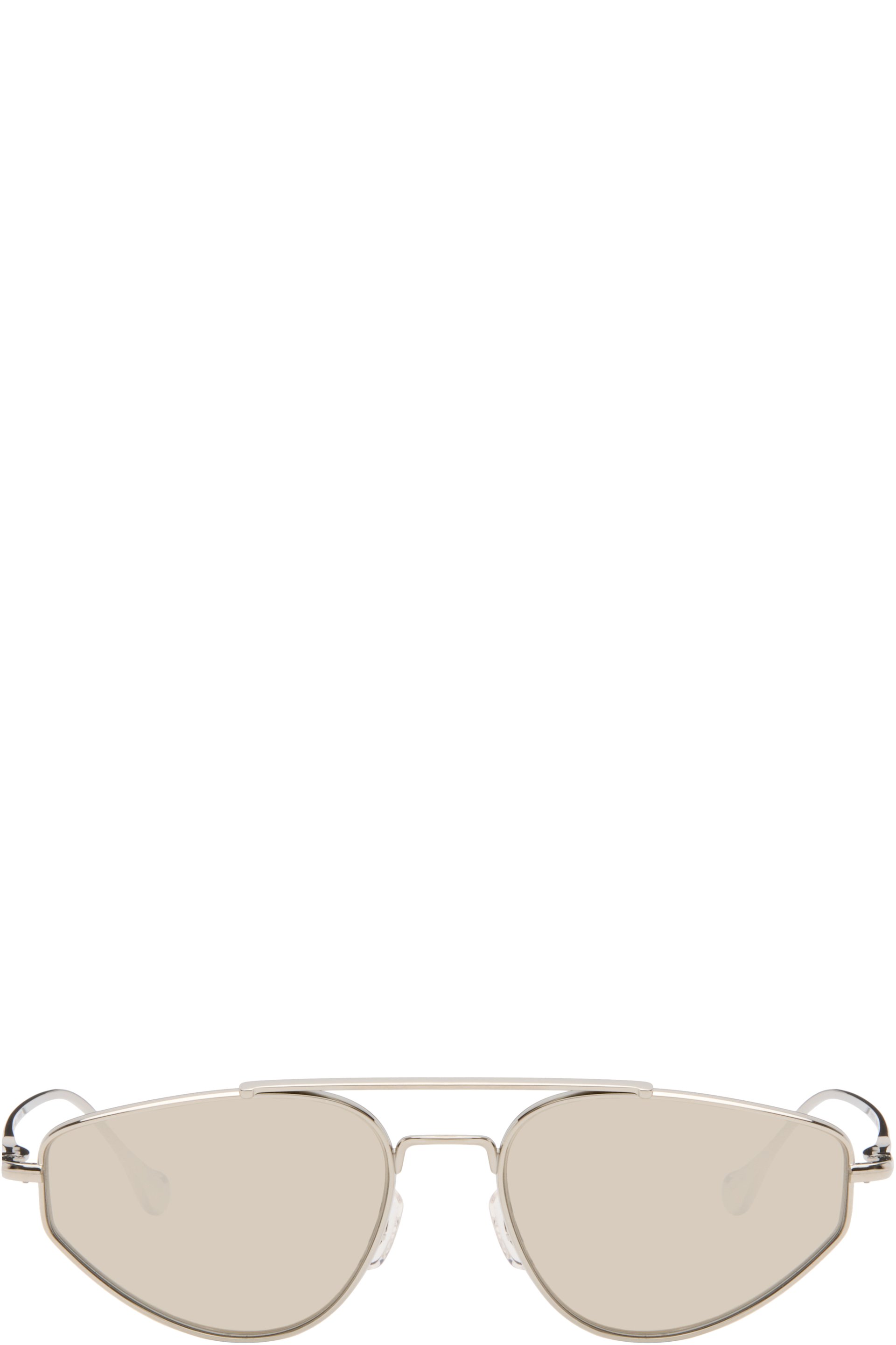 Jil Sander - Lunettes de soleil aviateur 5 argentées édition Oliver Peoples