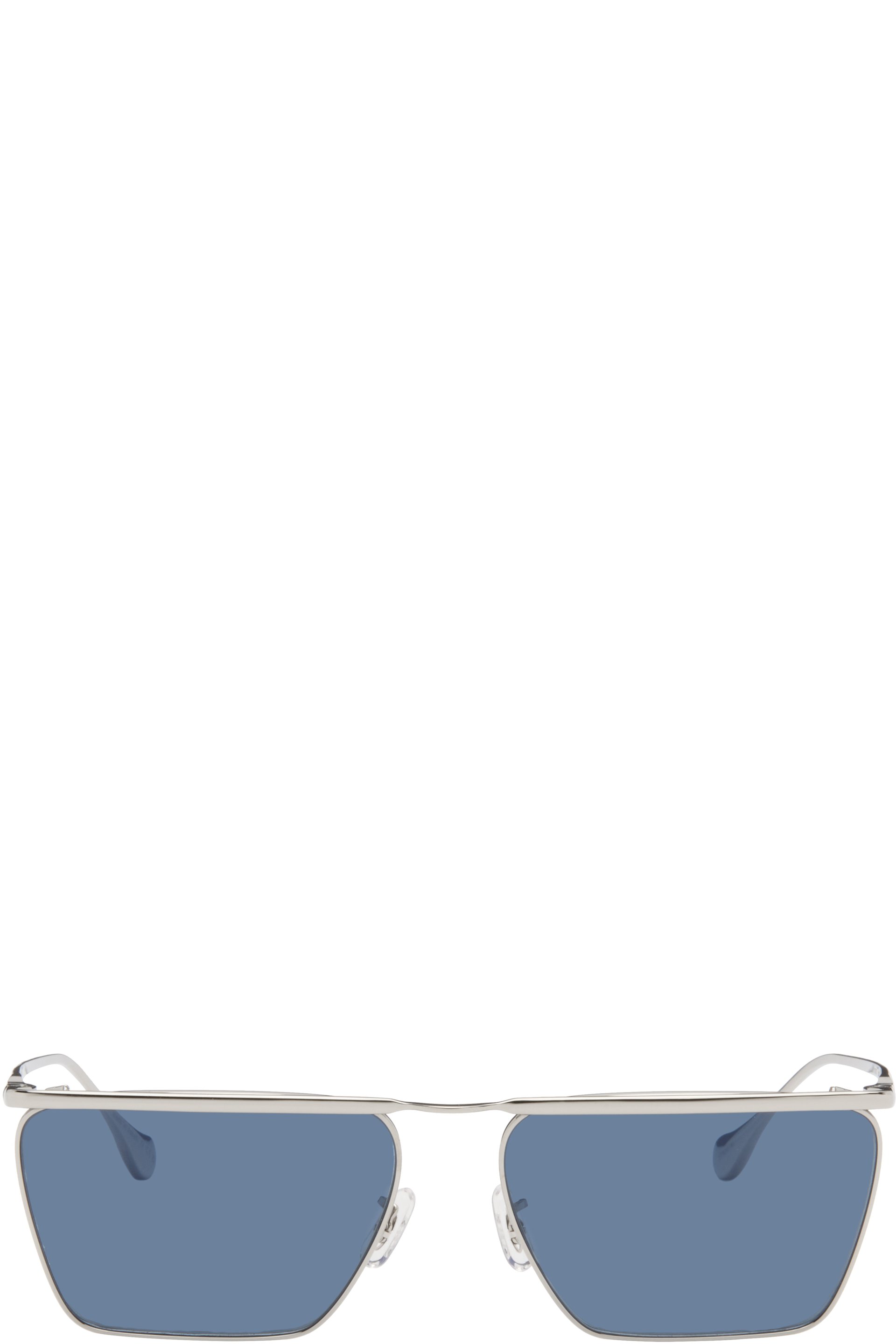 Jil Sander - Lunettes de soleil 2 argentées en titane édition Oliver Peoples