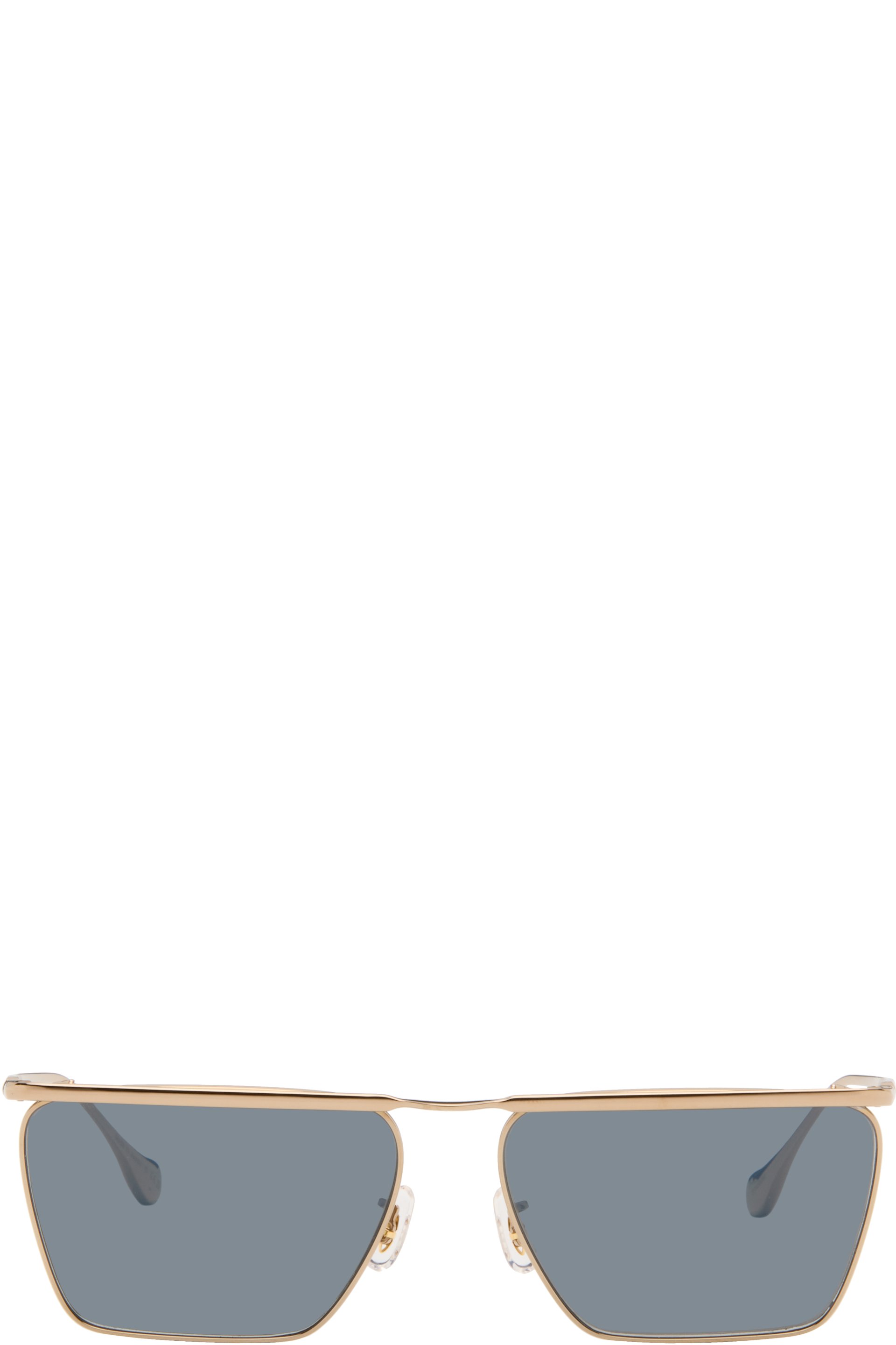 Jil Sander - Lunettes de soleil 2 dorées en titane édition Oliver Peoples