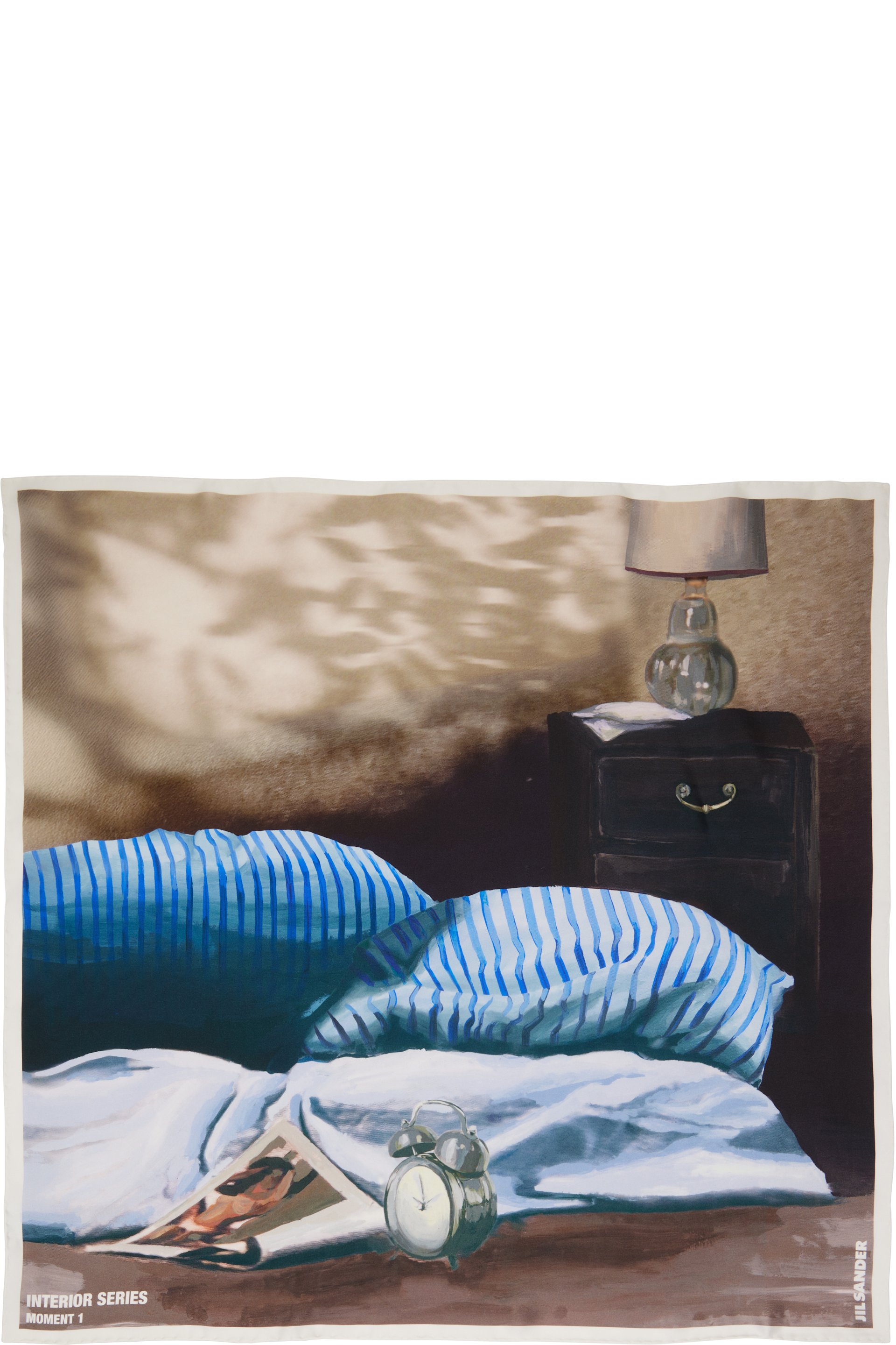 Jil Sander - Beige & Blue Silk Scarf