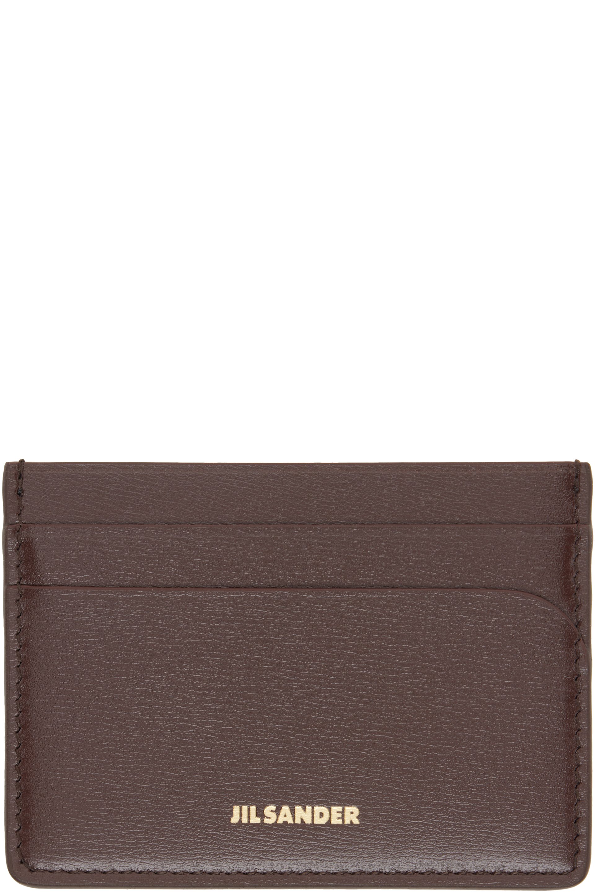Jil Sander - Brown Curve Card Holder