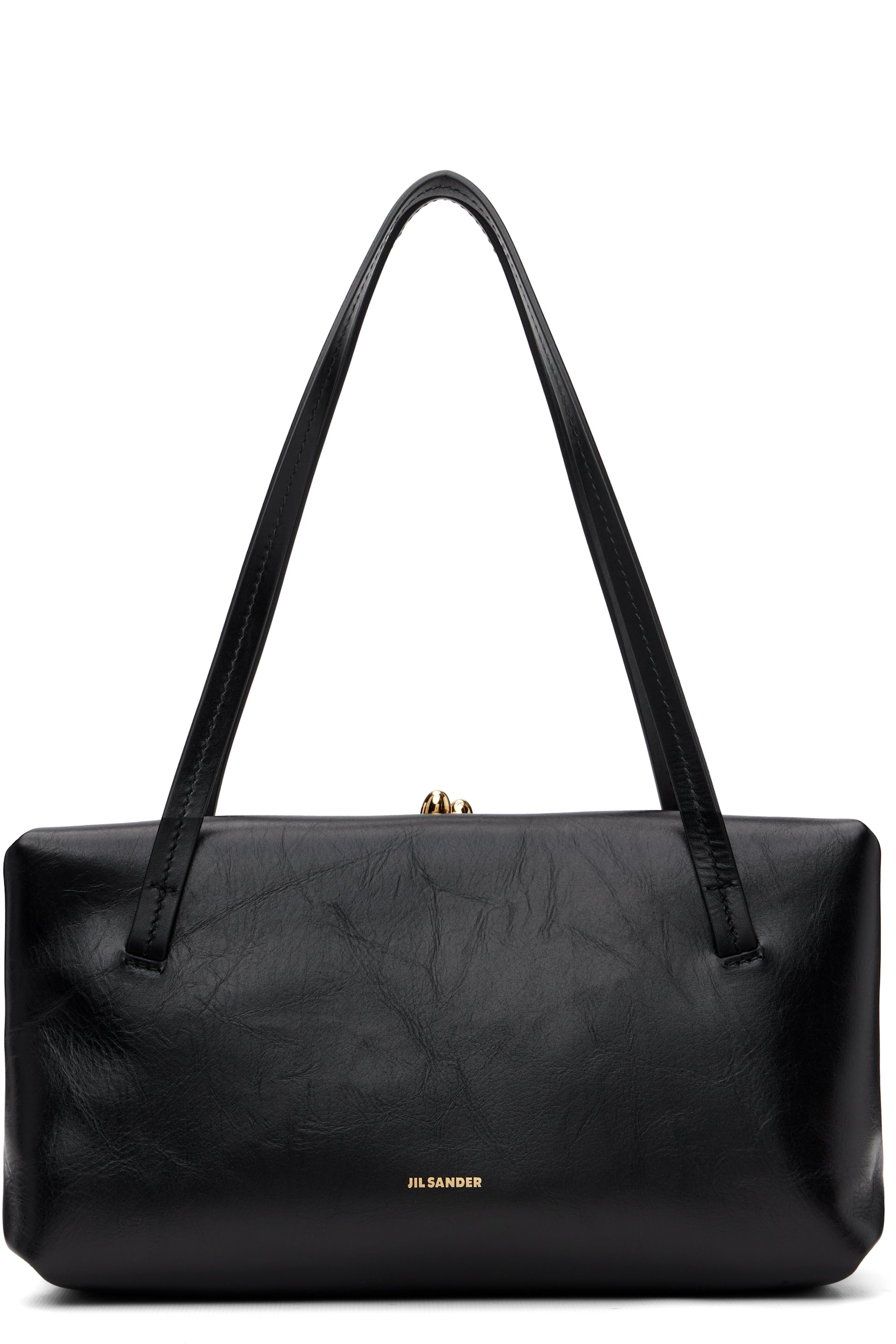 Jil Sander - Petit sac Pillow noir à fermoir Goji