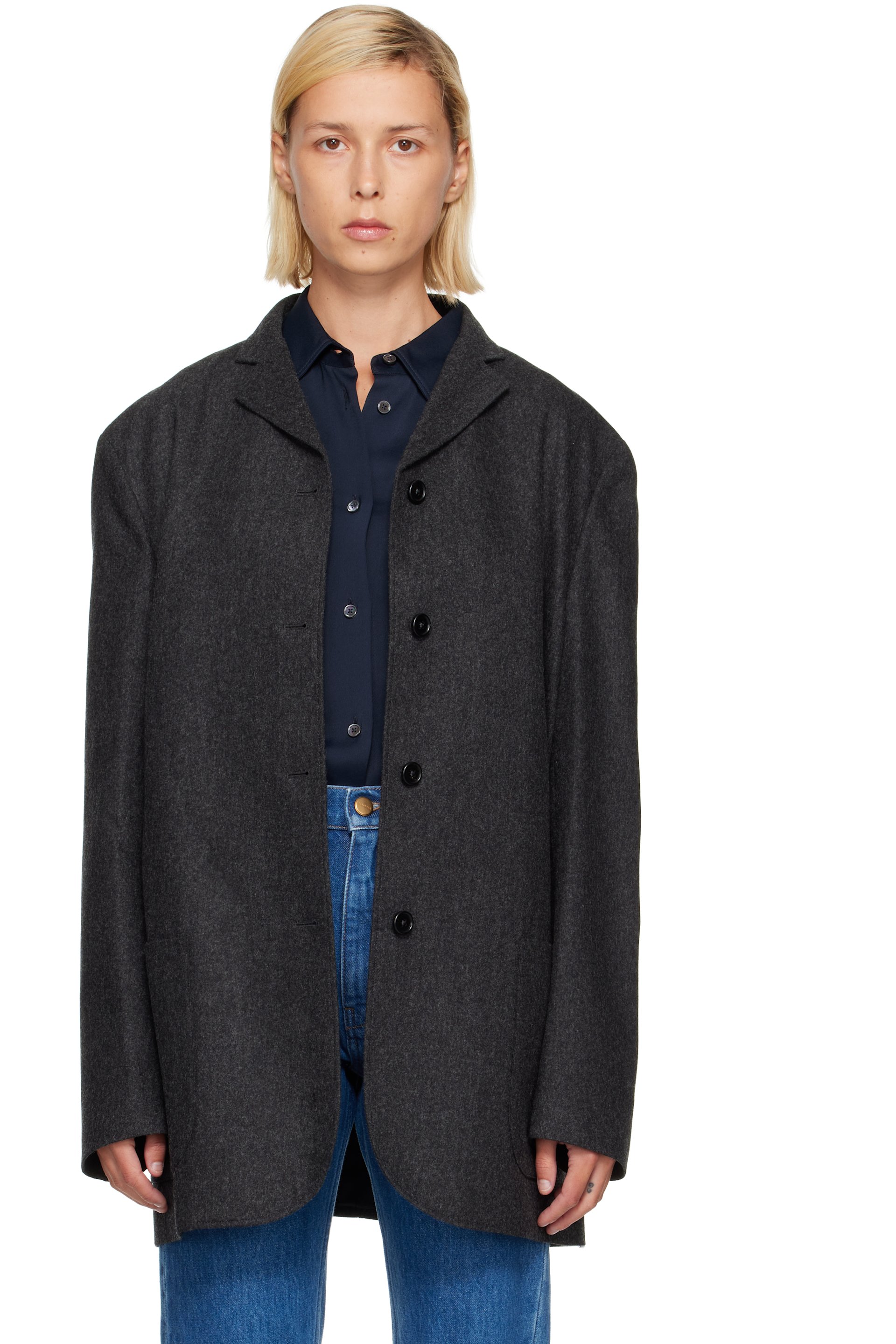 Jil Sander - Gray Wool Flannel Blazer