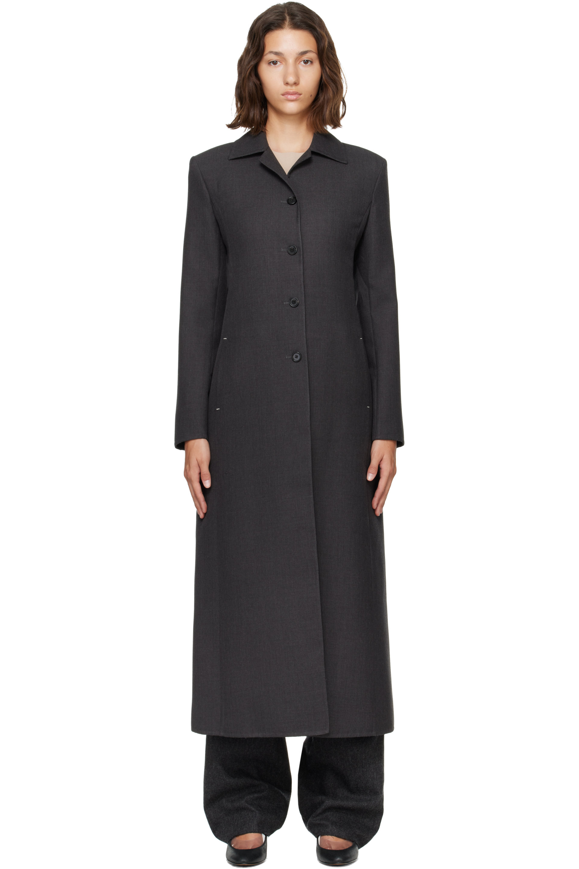 Jil Sander - Gray Wool Twill Coat