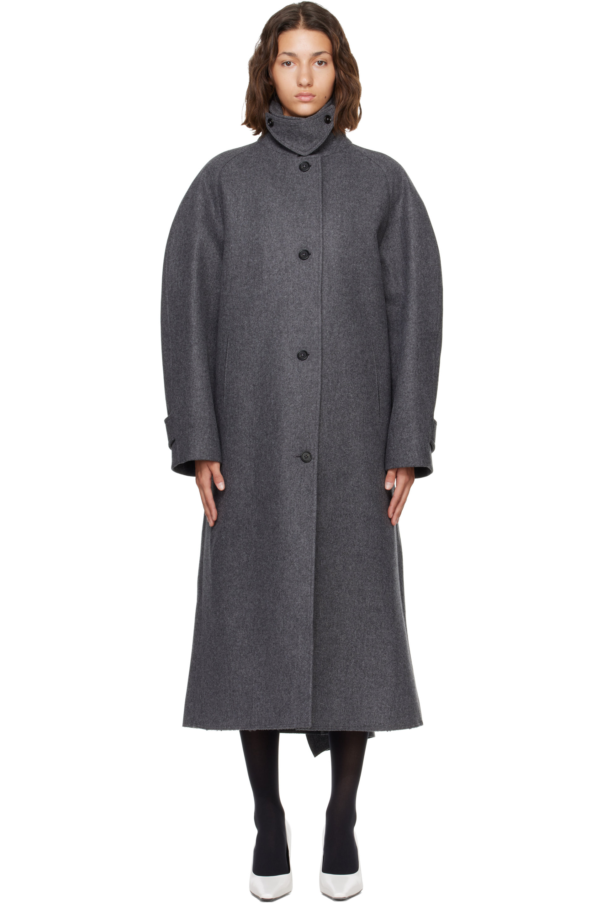 Jil Sander - Gray Double Wool Coat