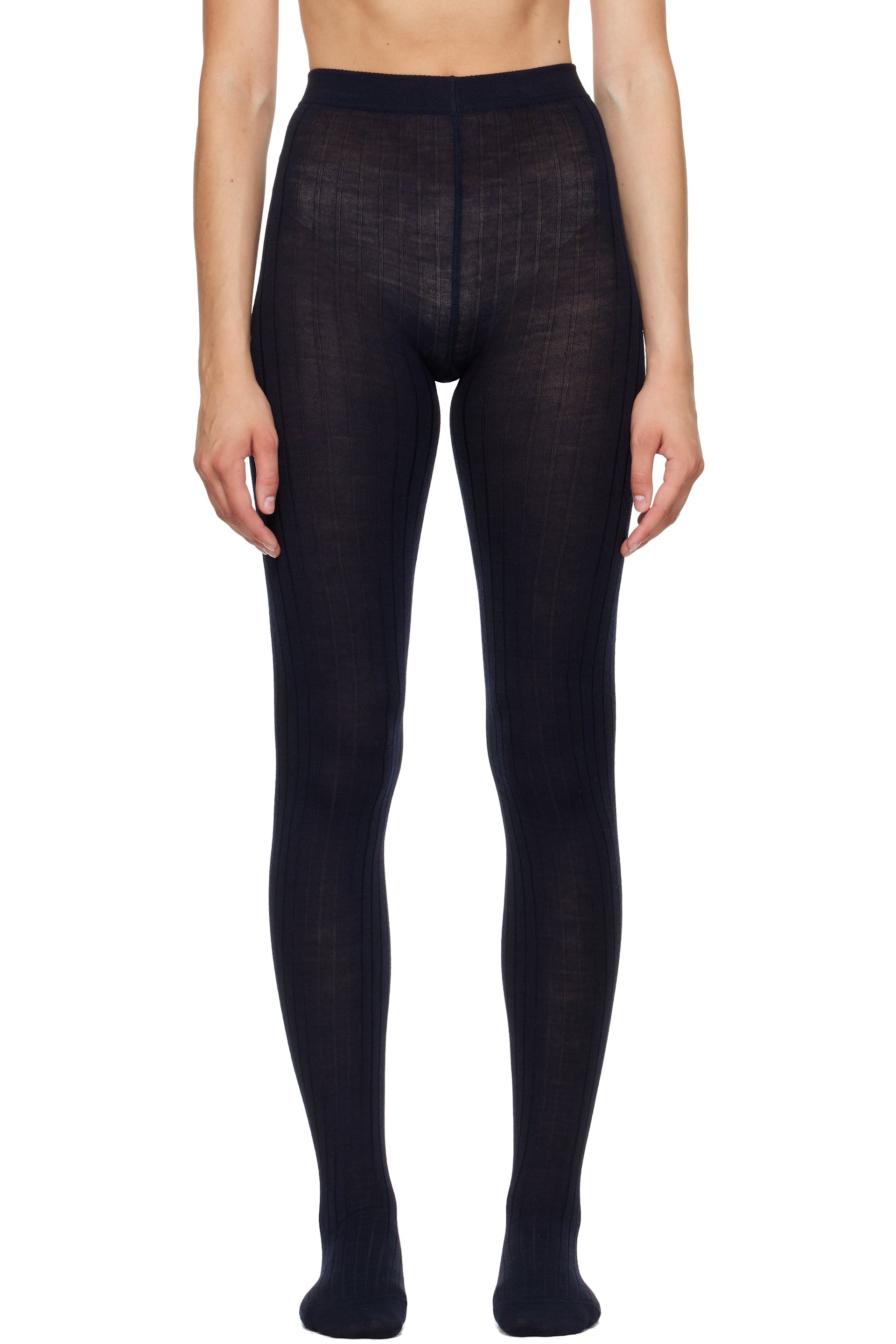 Jil Sander - Navy Wool Blend Tights