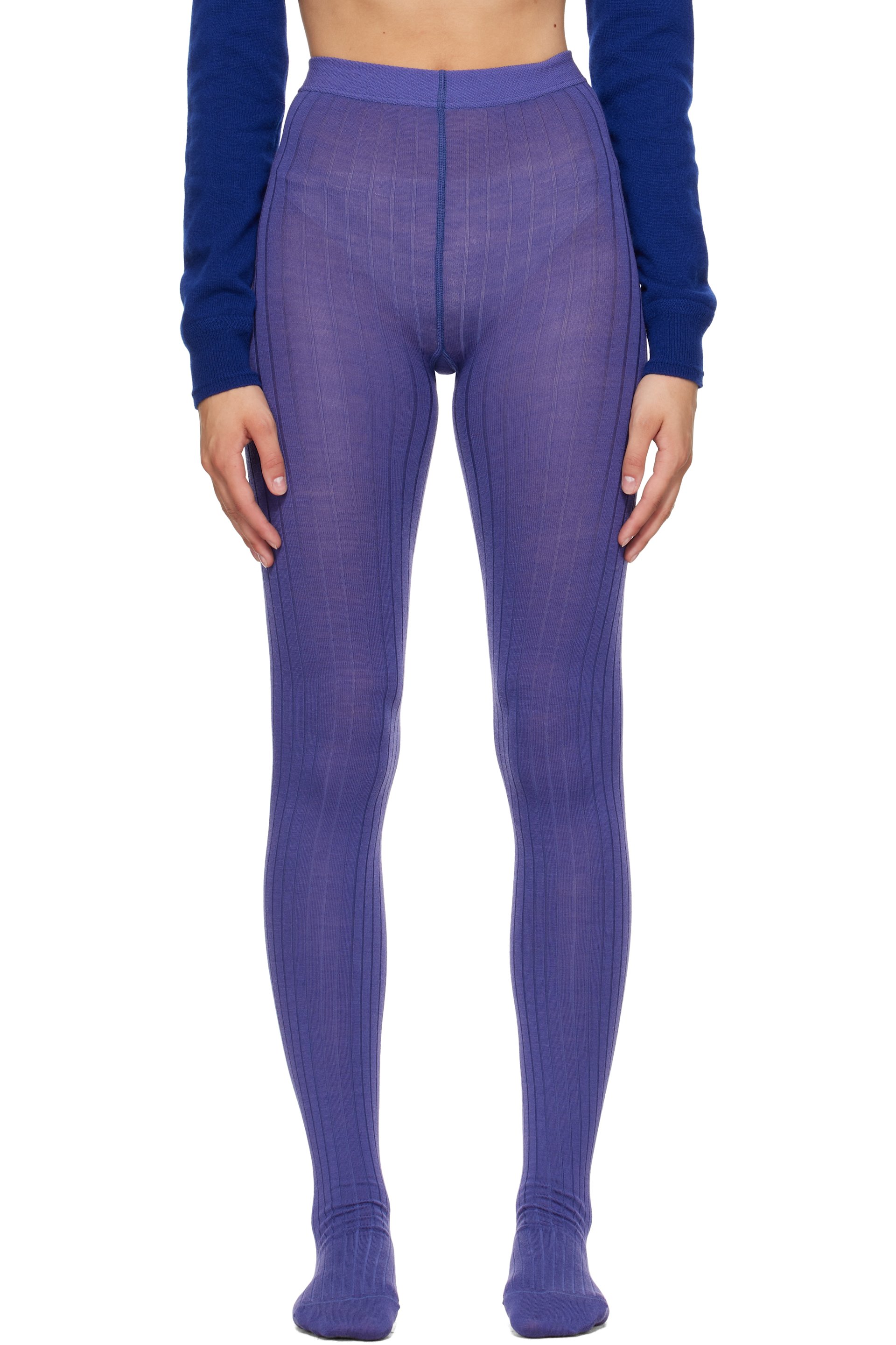 Jil Sander - Purple Wool Blend Tights