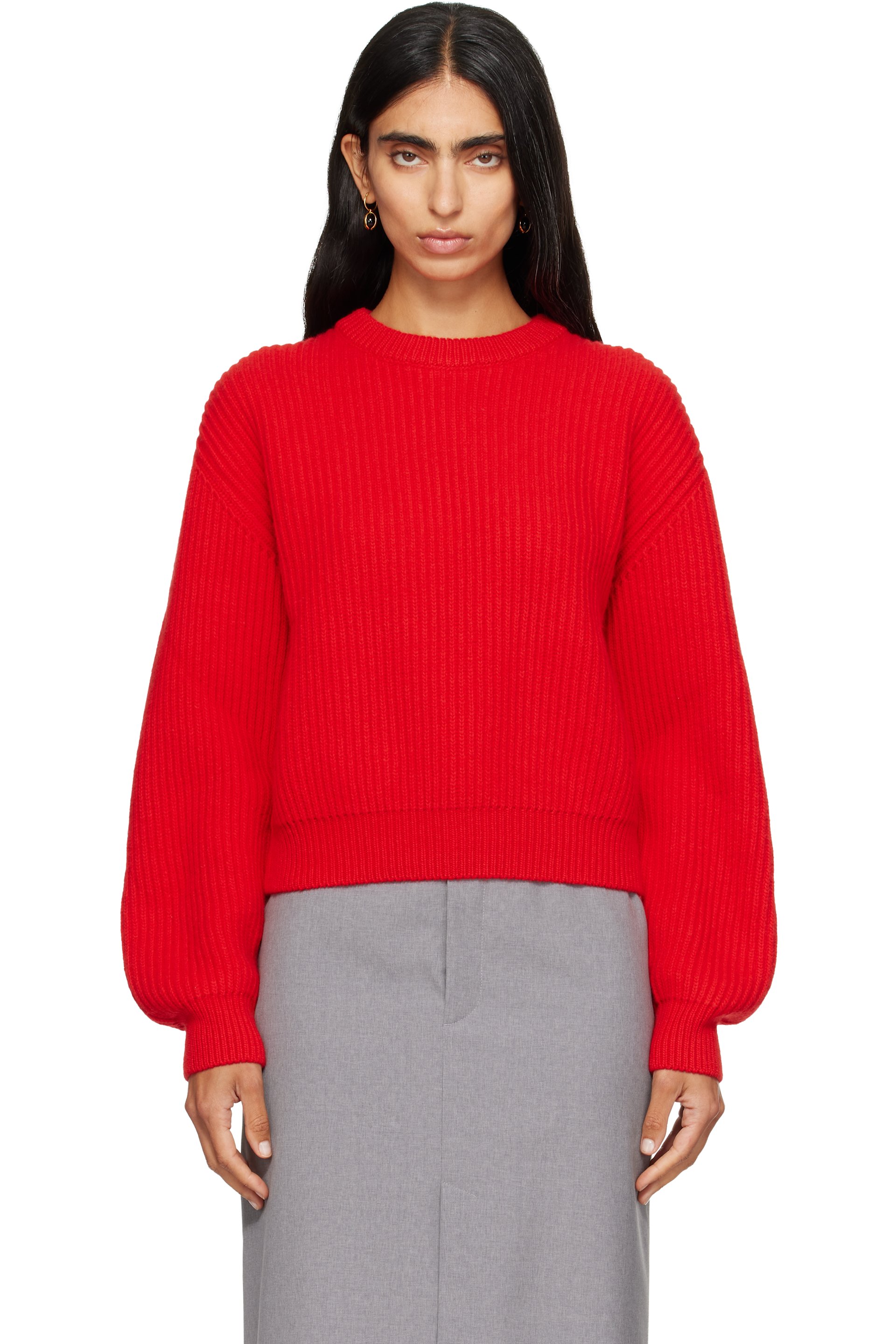 Jil Sander - Red Wool Crew-Neck Sweater