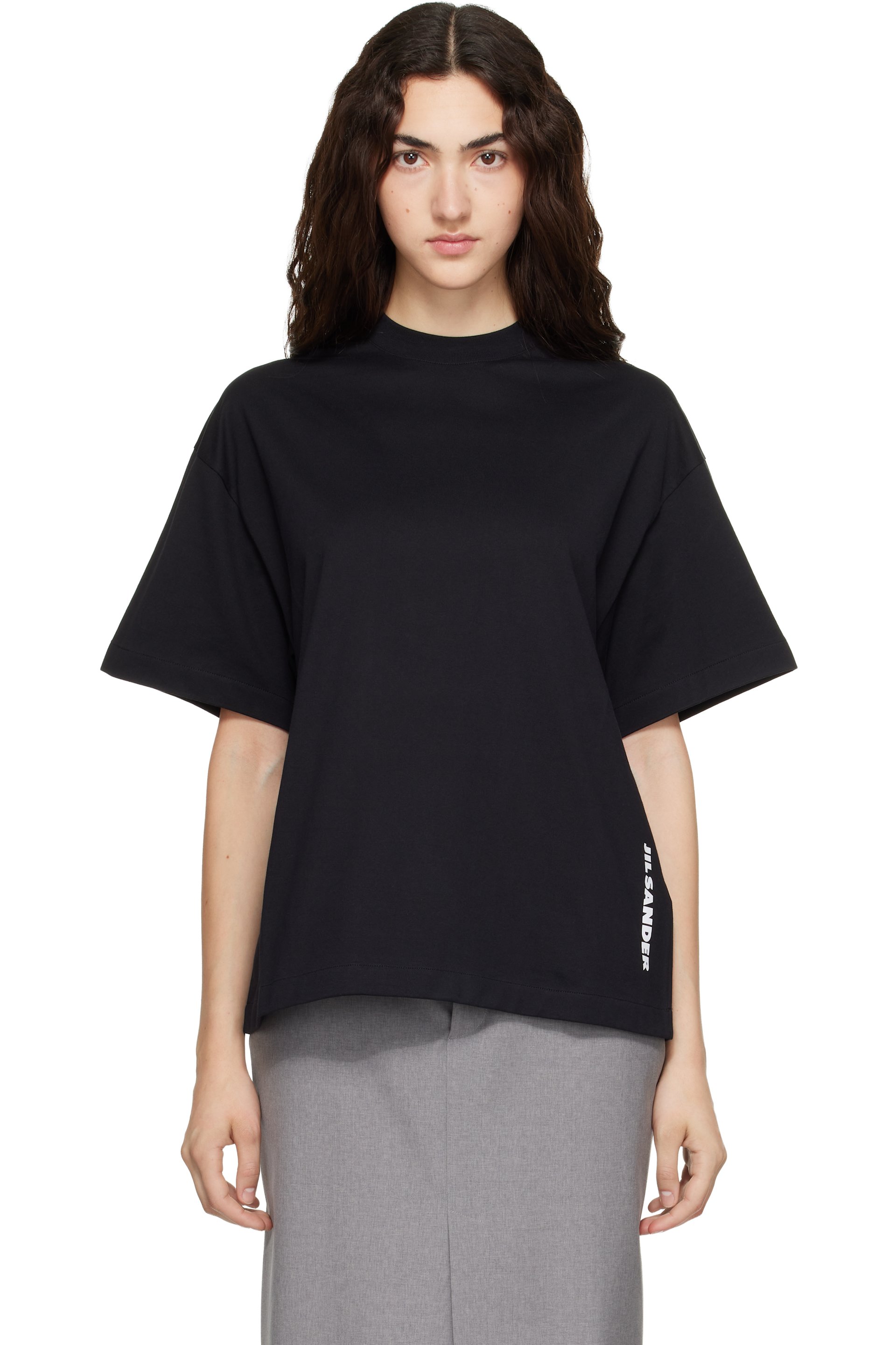 Jil Sander - 黑色 Cotton Crew-Neck T 恤