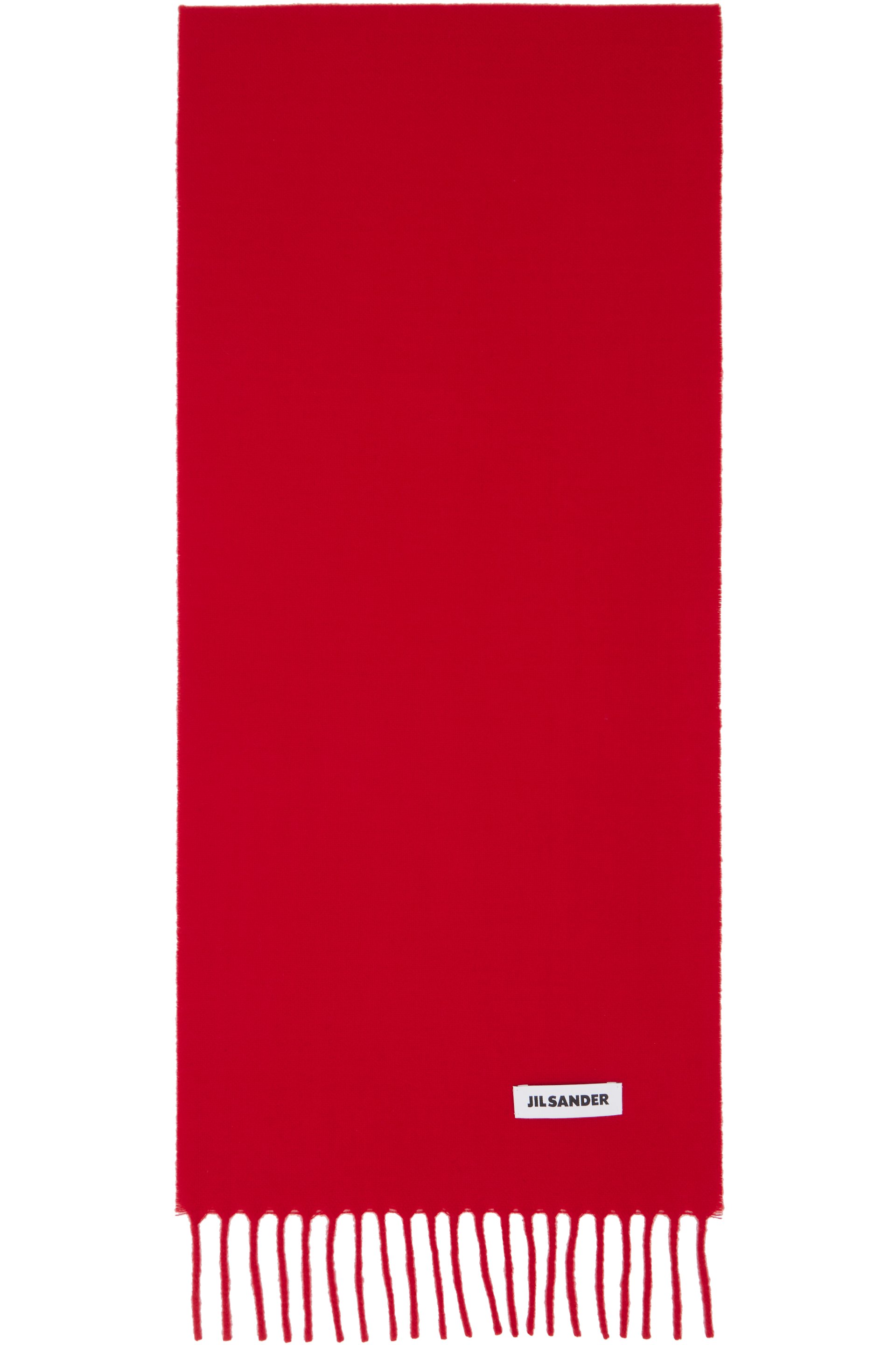 Jil Sander - Red Slim Wool Scarf