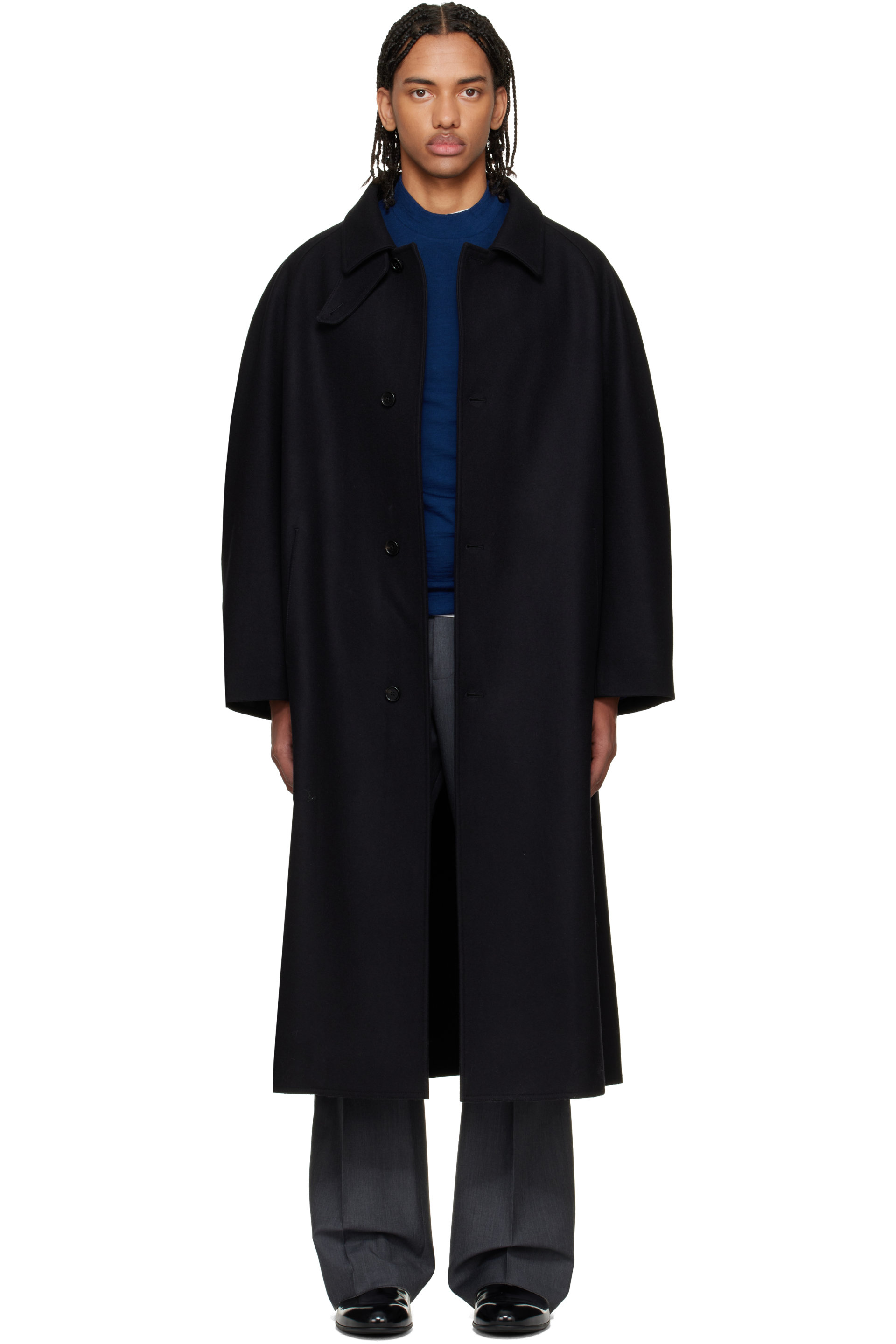 Jil Sander - Black Felt Wool Coat
