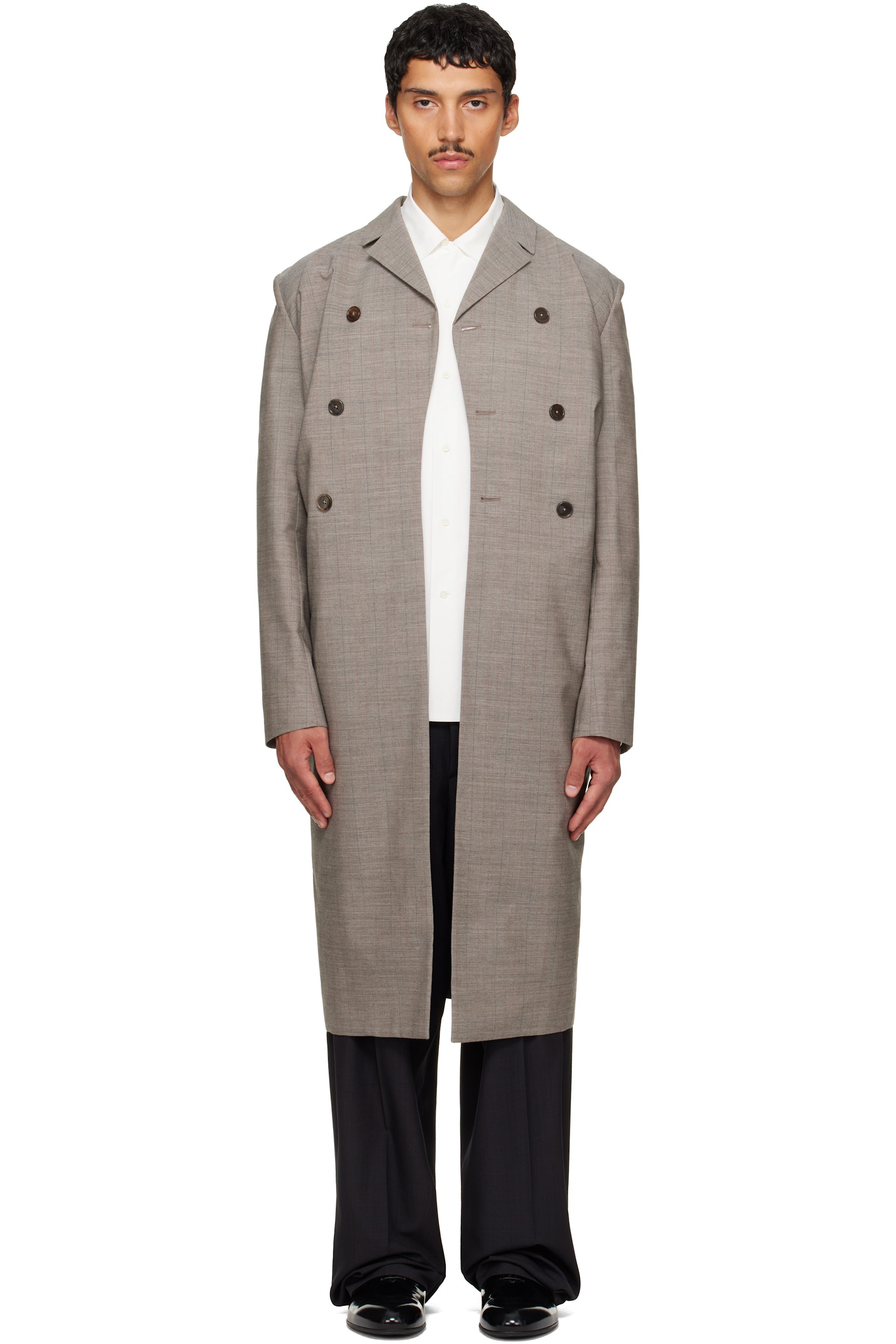 Jil Sander - Manteau gris à double boutonnage