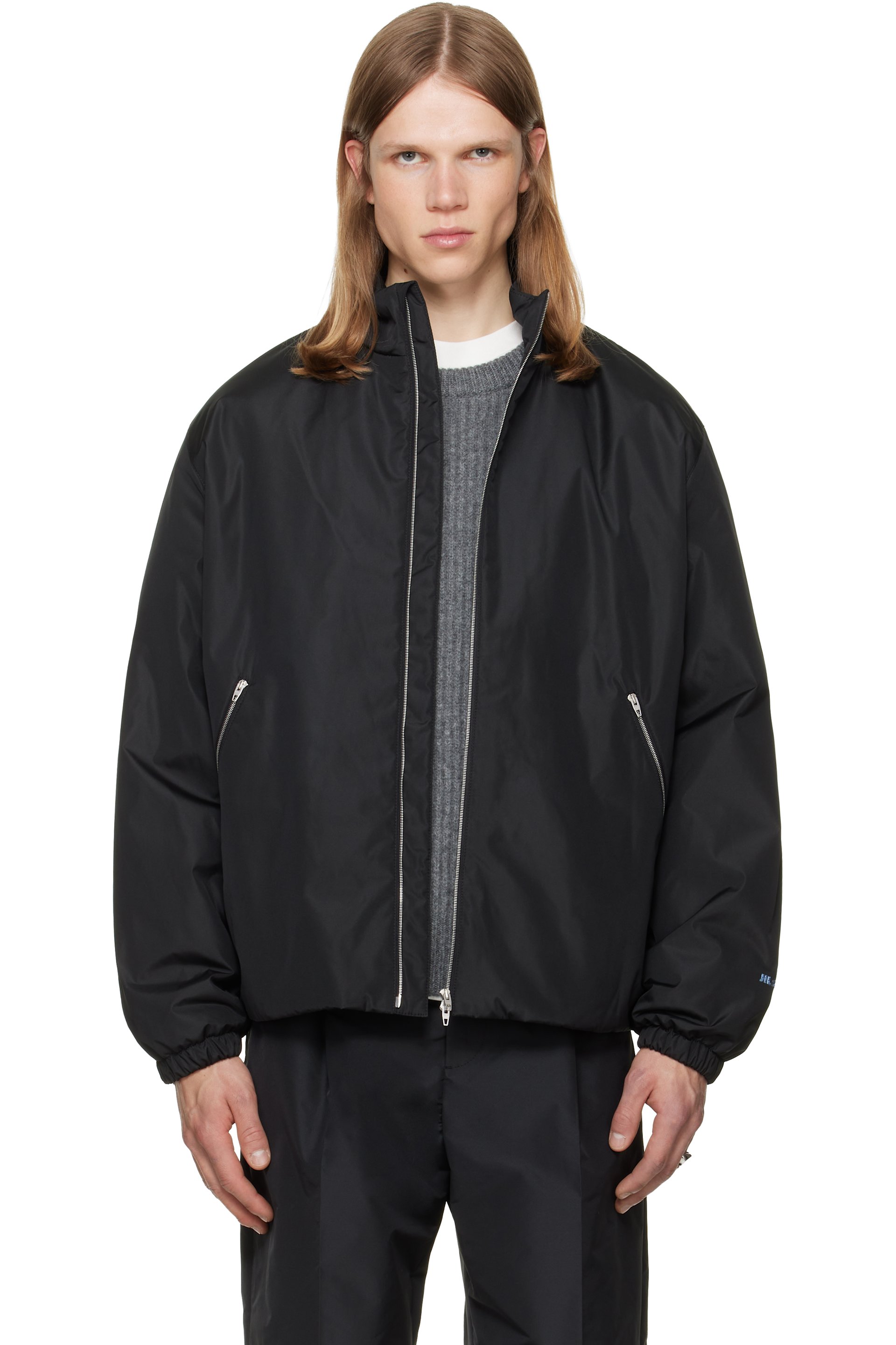 Jil Sander - Black Taffeta Padded Blouson Jacket