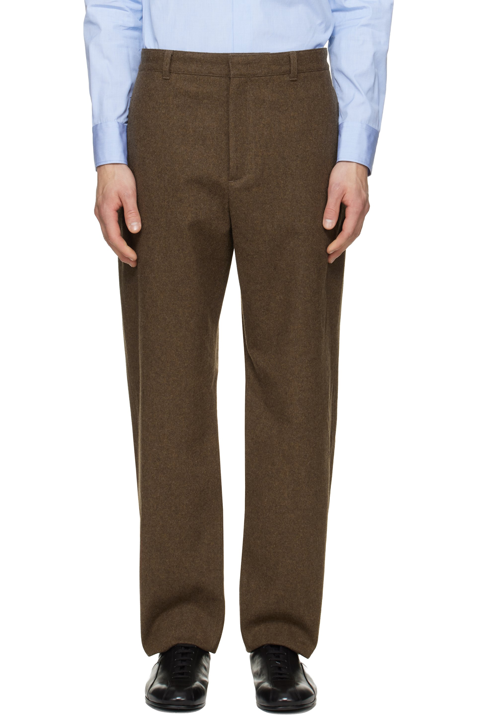 Jil Sander - Brown Wool Melton Trousers