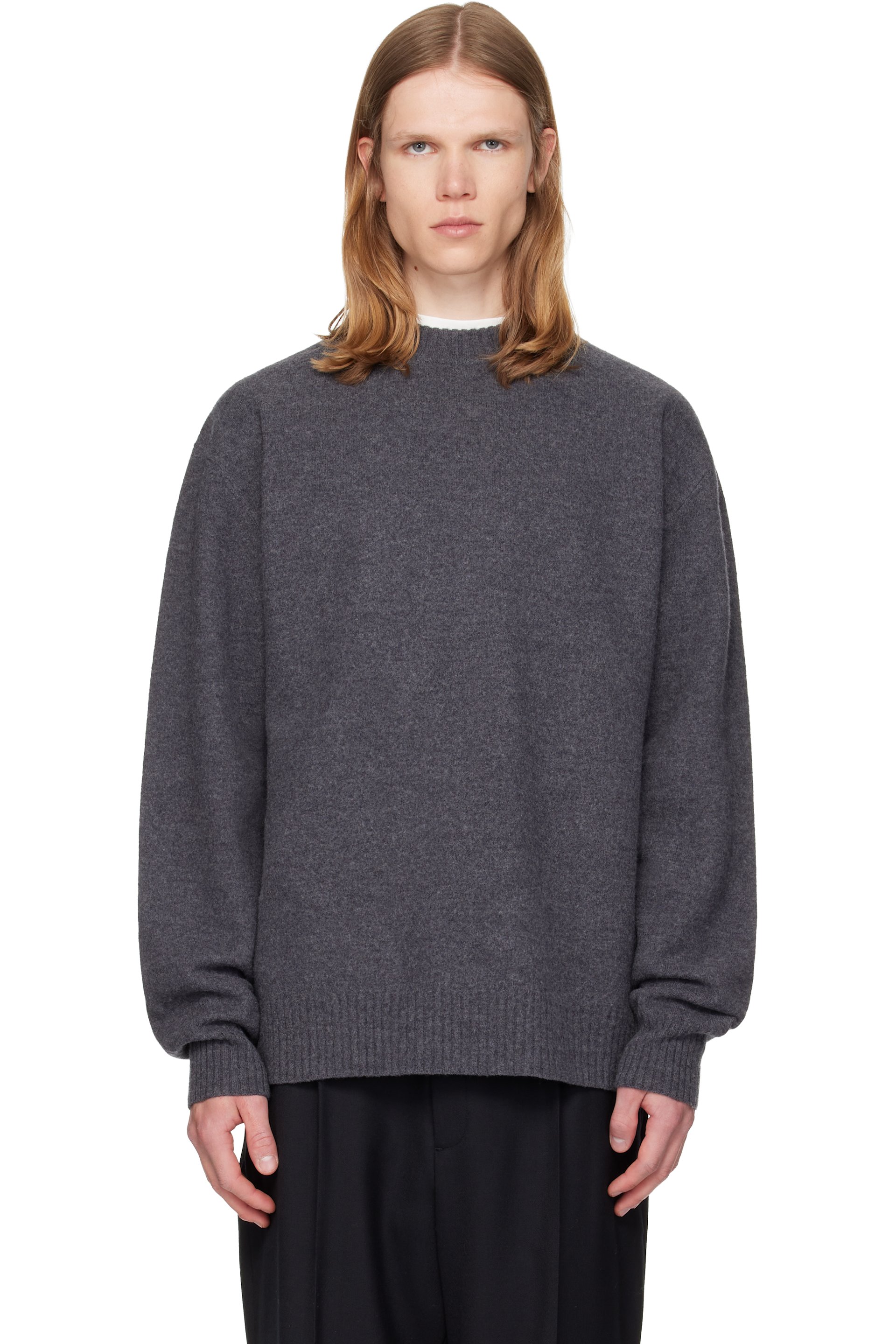 Jil Sander - Pull gris en laine