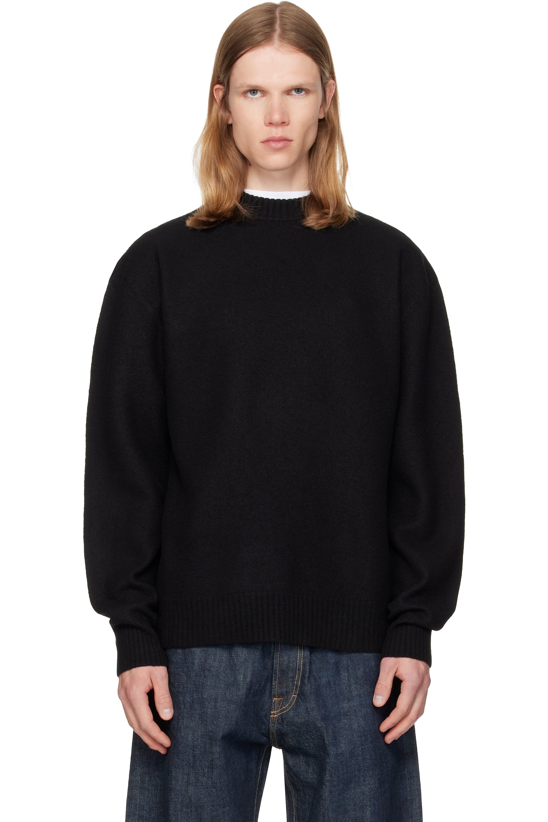 Jil Sander - Pull noir en laine