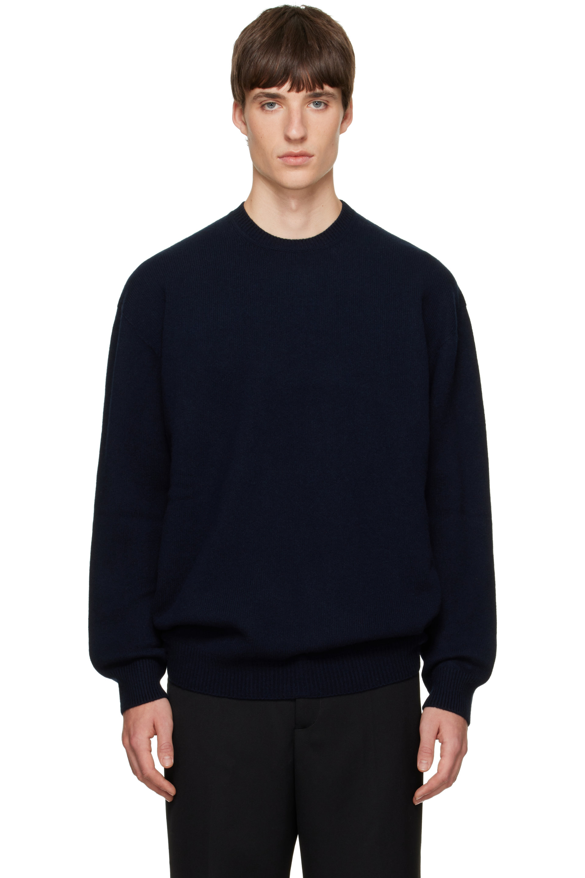 Jil Sander - Navy Cashmere Blend Crew-Neck Sweater