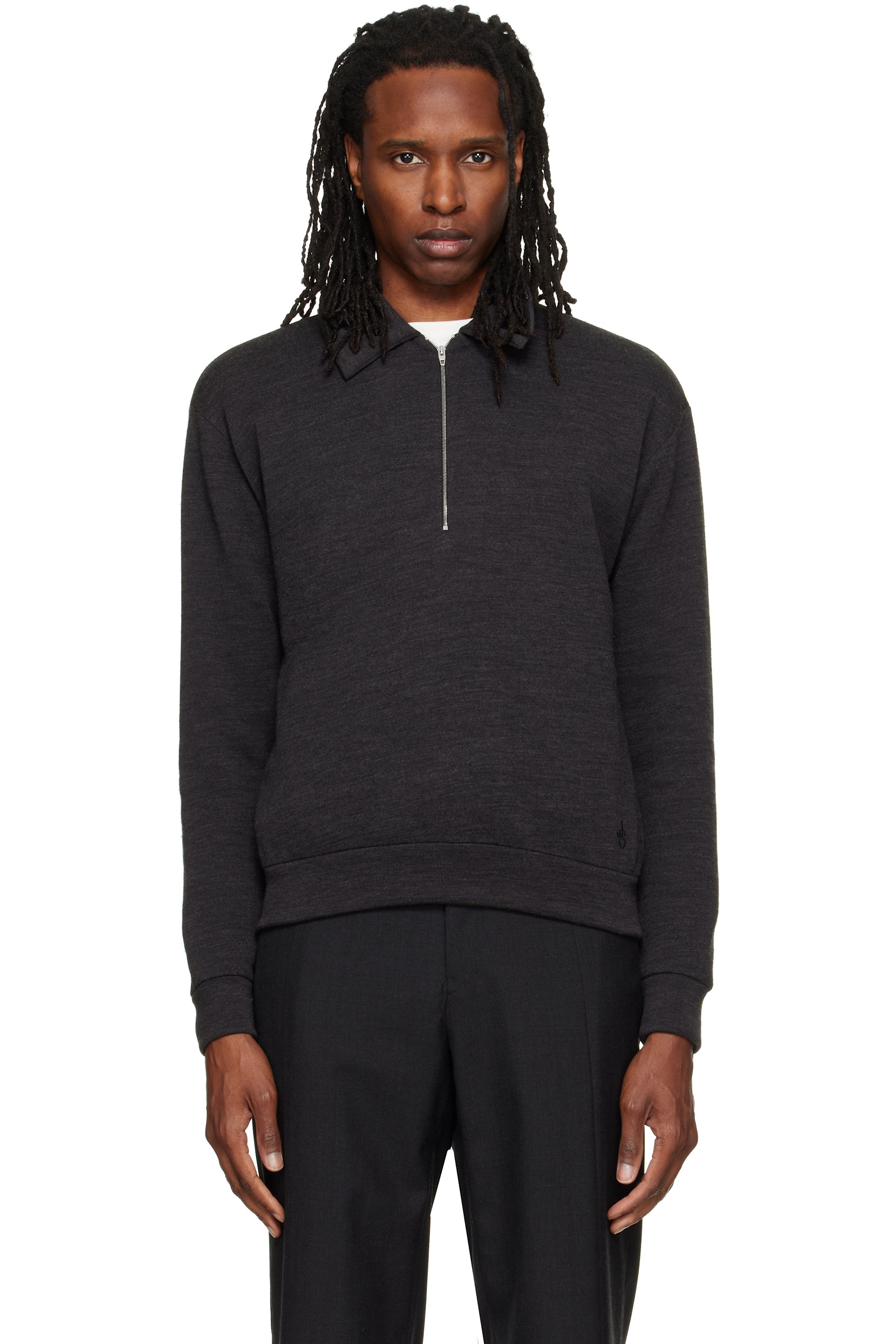 Jil Sander - Gray Cotton Blend Polo