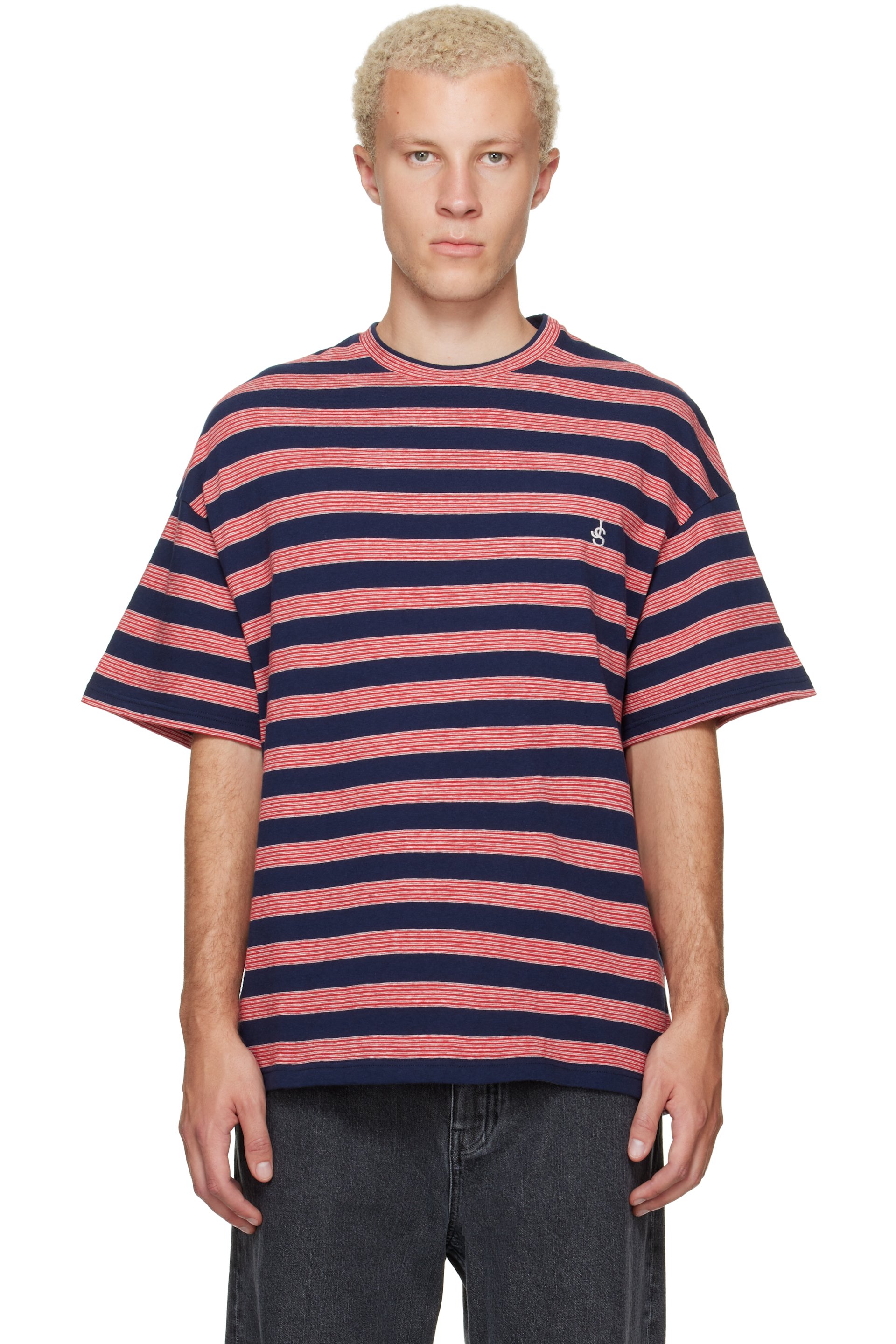 Jil Sander - Navy & Red Striped T-shirt