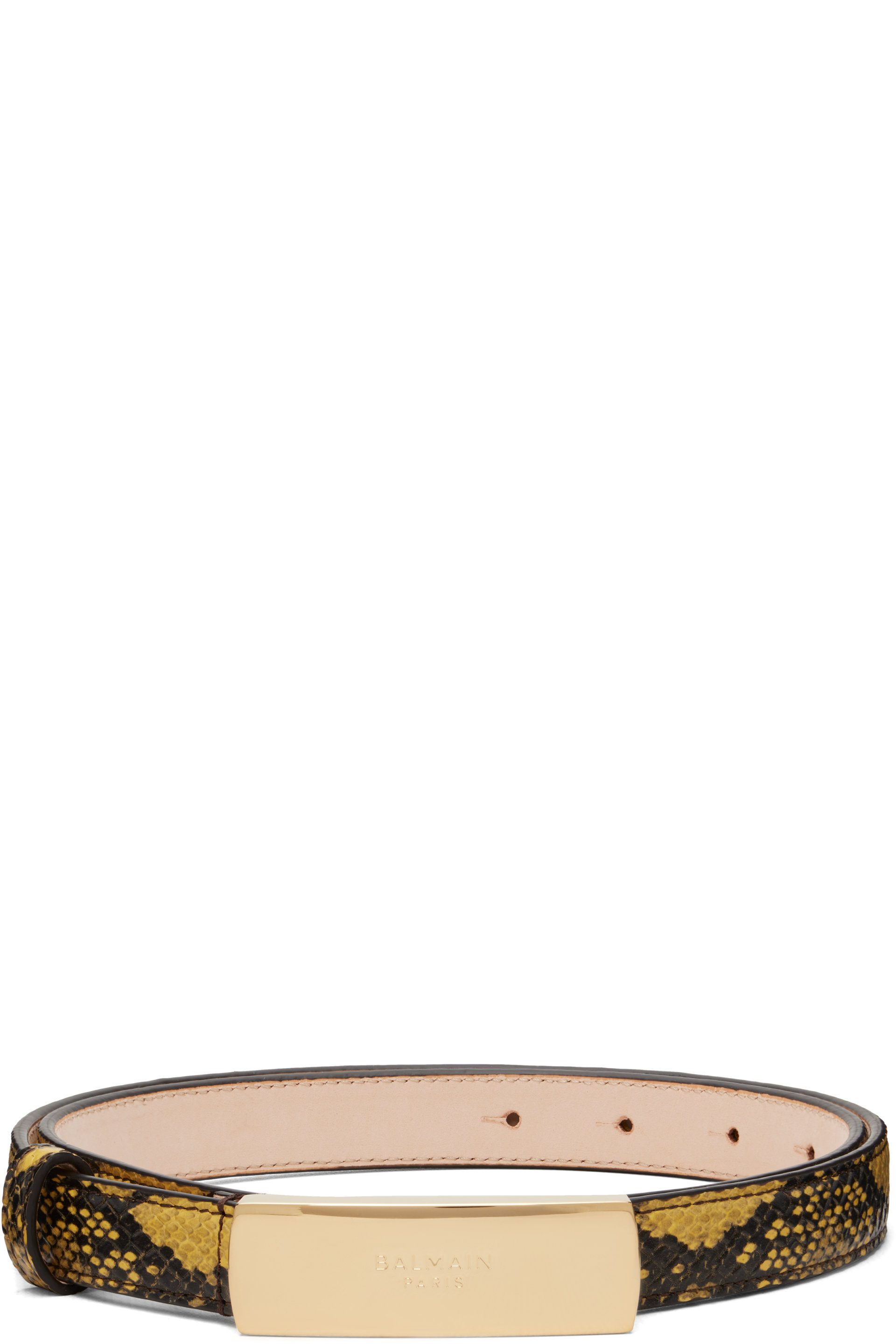 BALMAIN - Yellow 'Balmain' Leather Belt