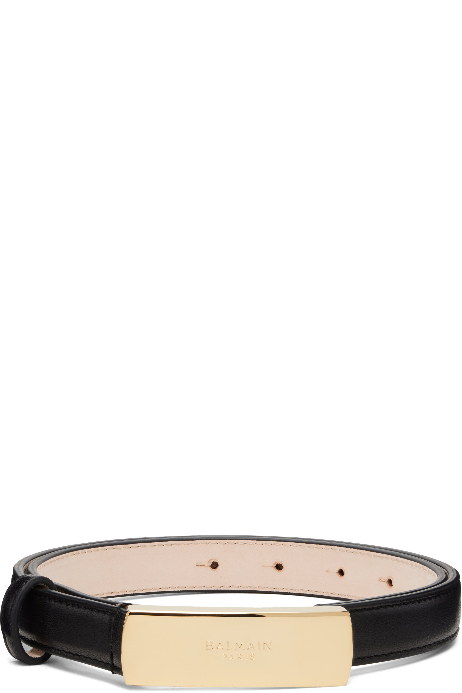 BALMAIN - Black 'Balmain' Smooth Leather Belt
