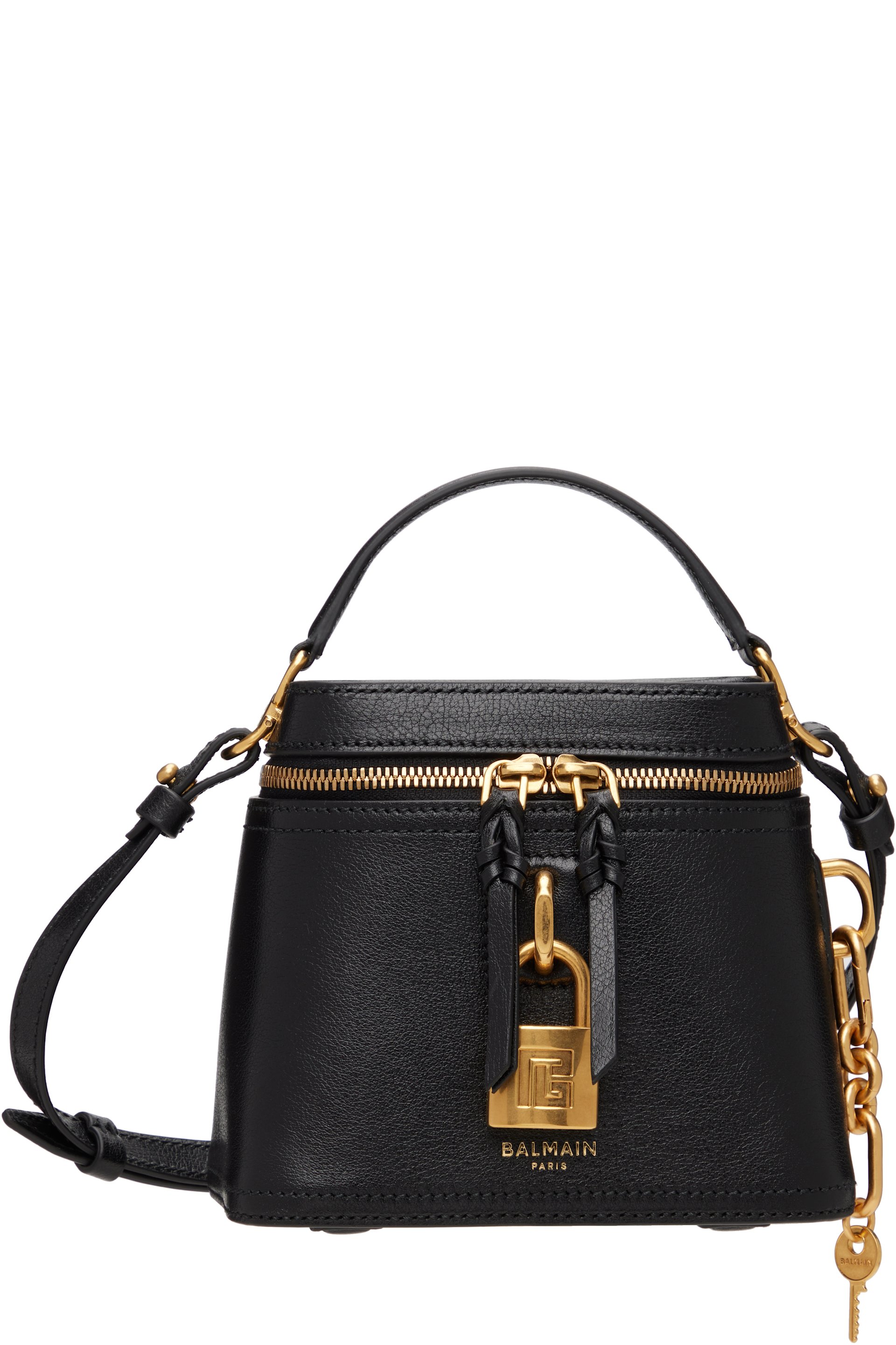 Balmain - 黑色 Pulse Vanity Leather 手提包