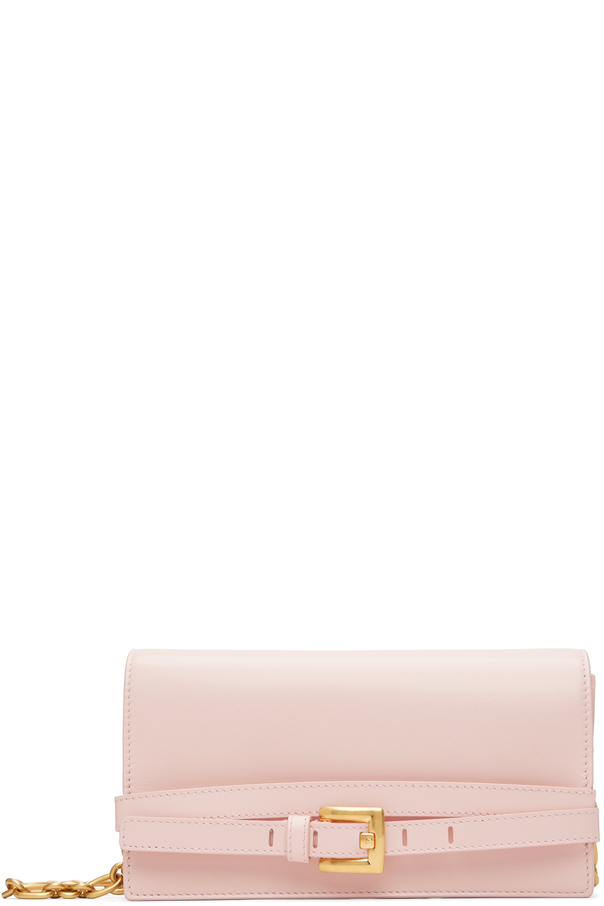 Balmain - 粉色 Shuffle Calfskin Wallet 单肩包