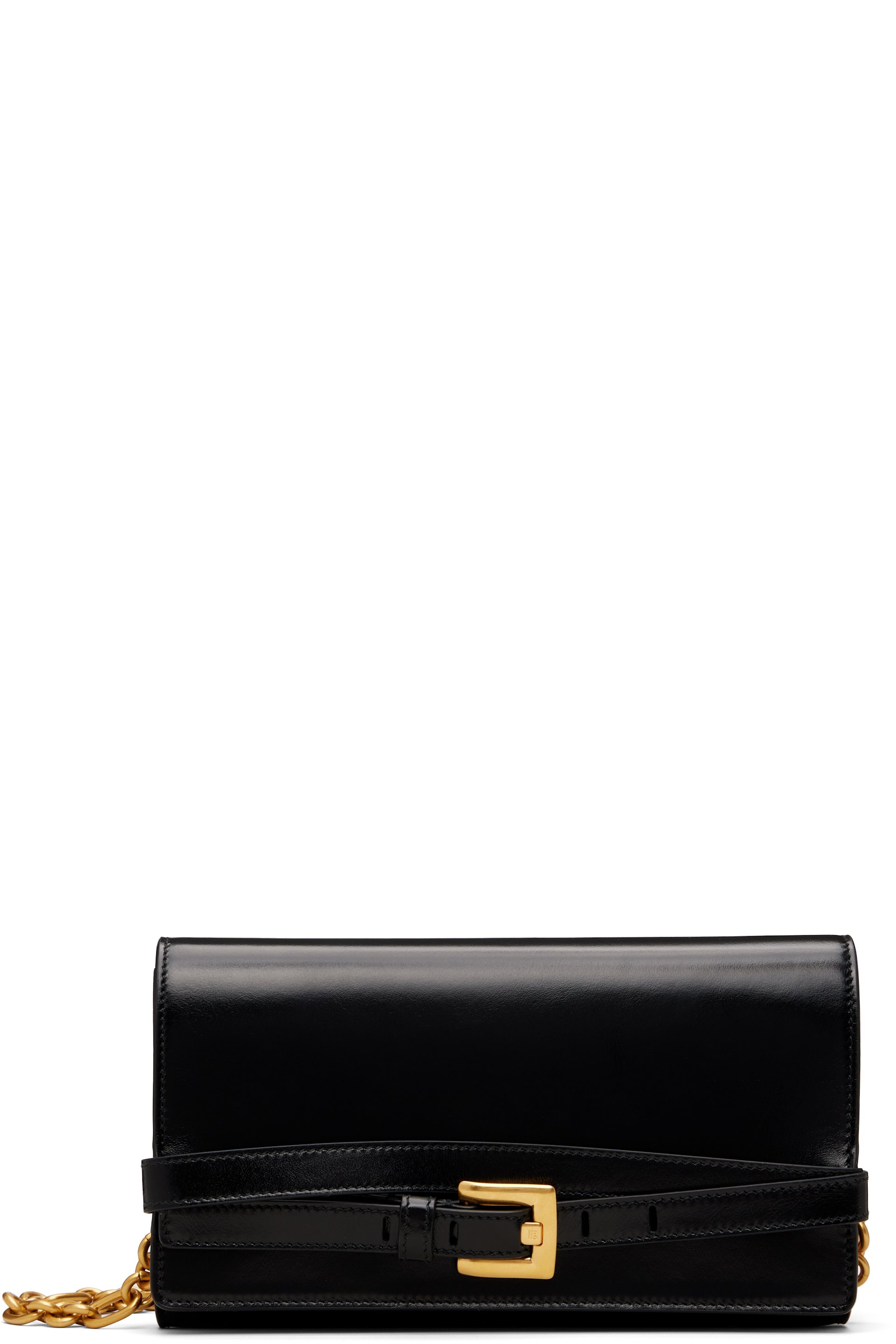 Balmain - 黑色 Shuffle Calfskin Wallet 单肩包
