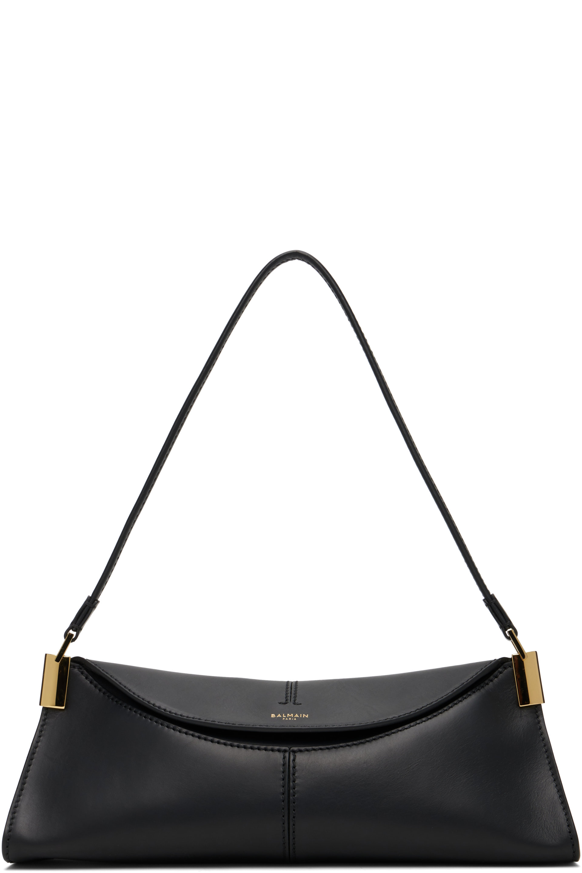 BALMAIN - Black Small Smooth Leather '64-83' Bag