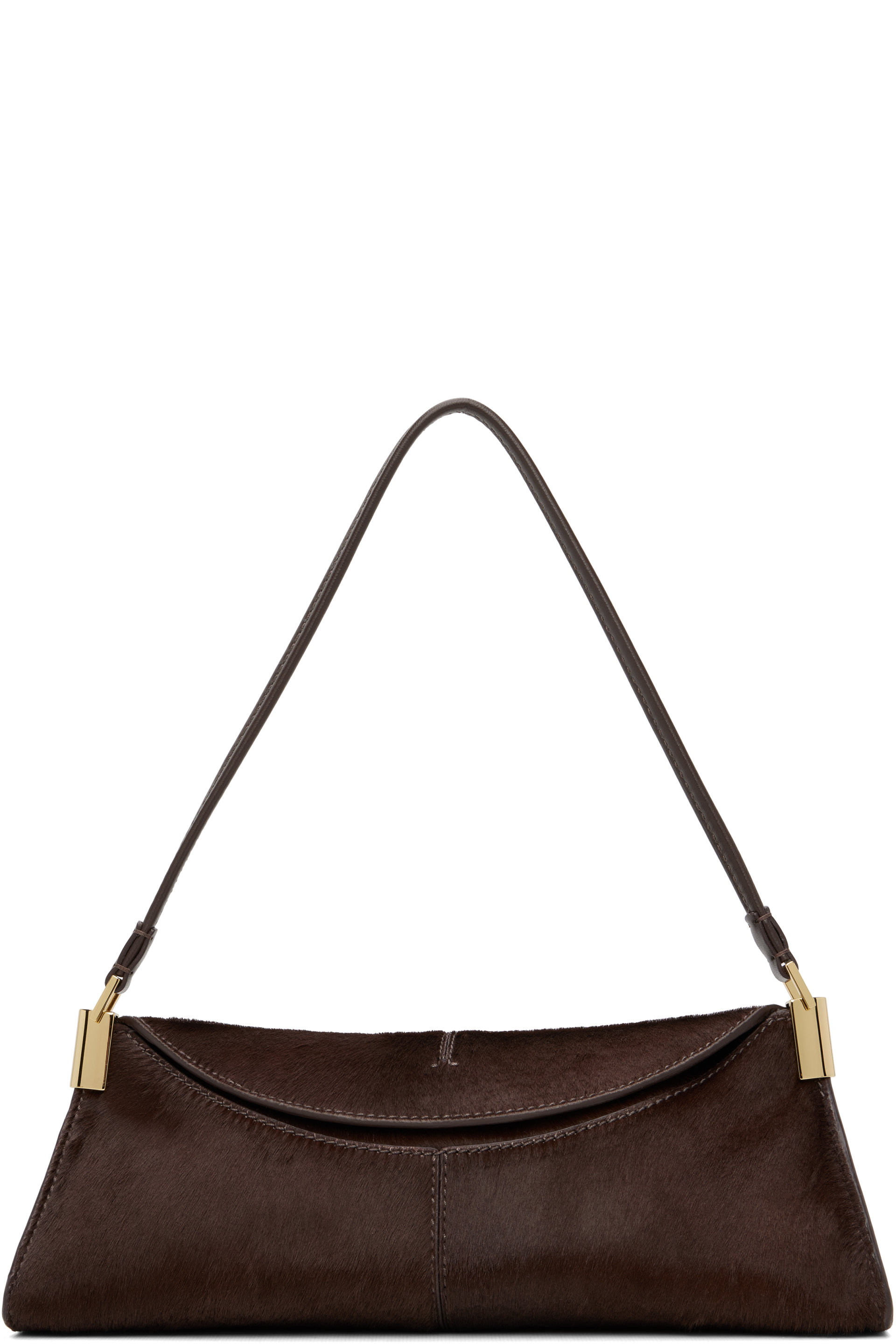 BALMAIN - Brown 64-83 Small Pony-Effect Leather Bag