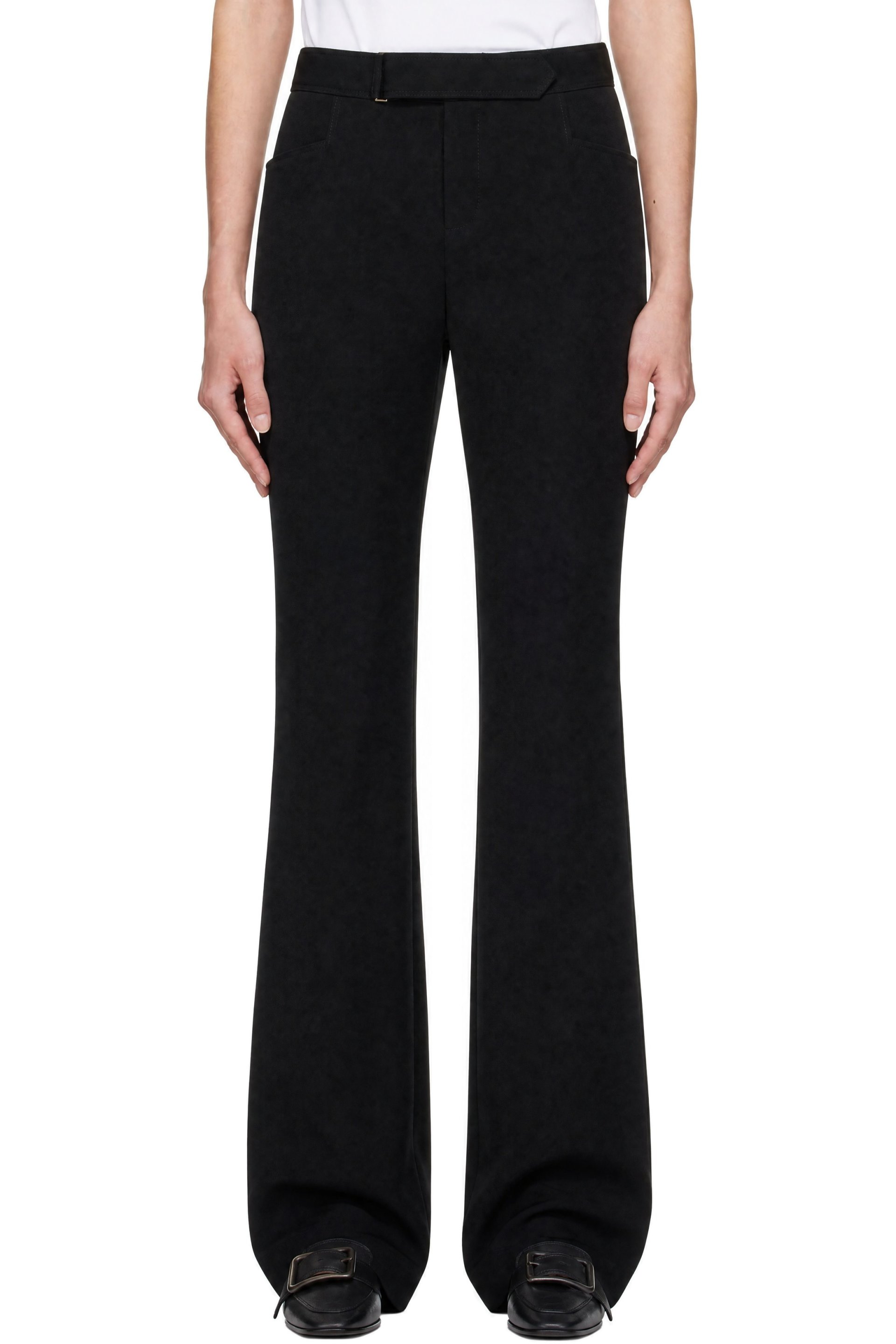 BALMAIN - Black Grain De Poudre Tailored Trousers