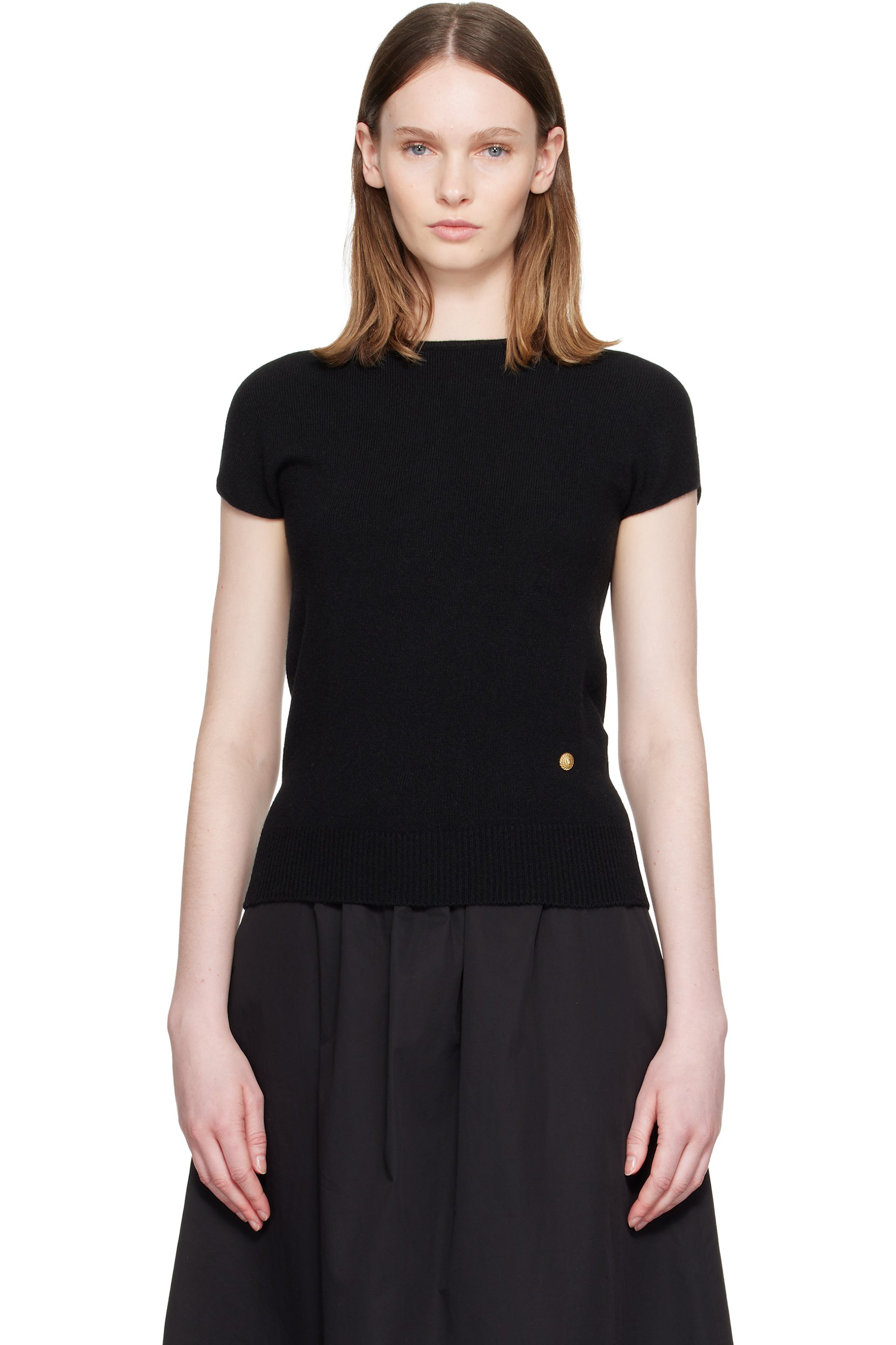 Balmain - 黑色 Short Sleeve Cashmere 毛衣