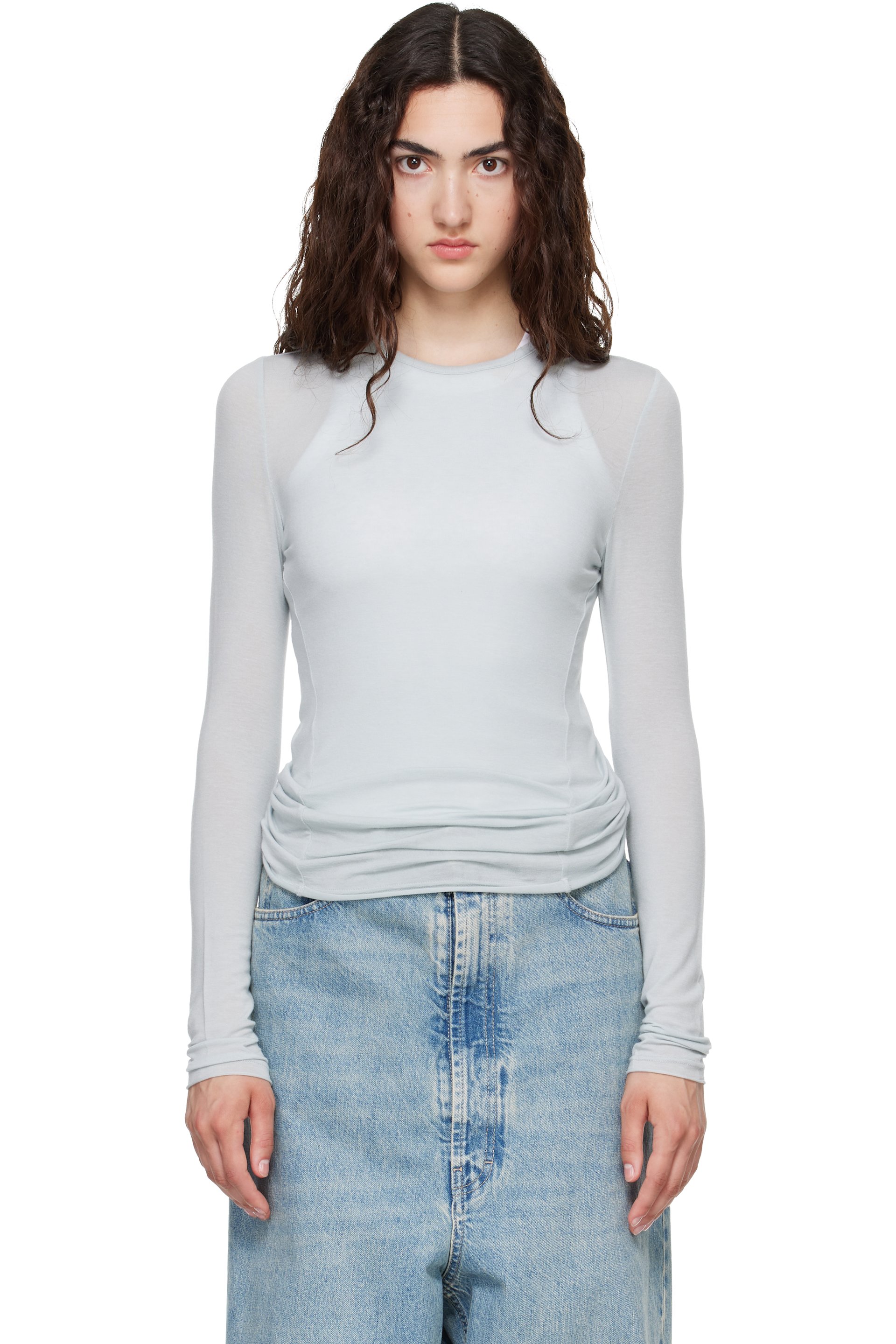 TONYWACK - Blue Crewneck Long Sleeve T-shirt