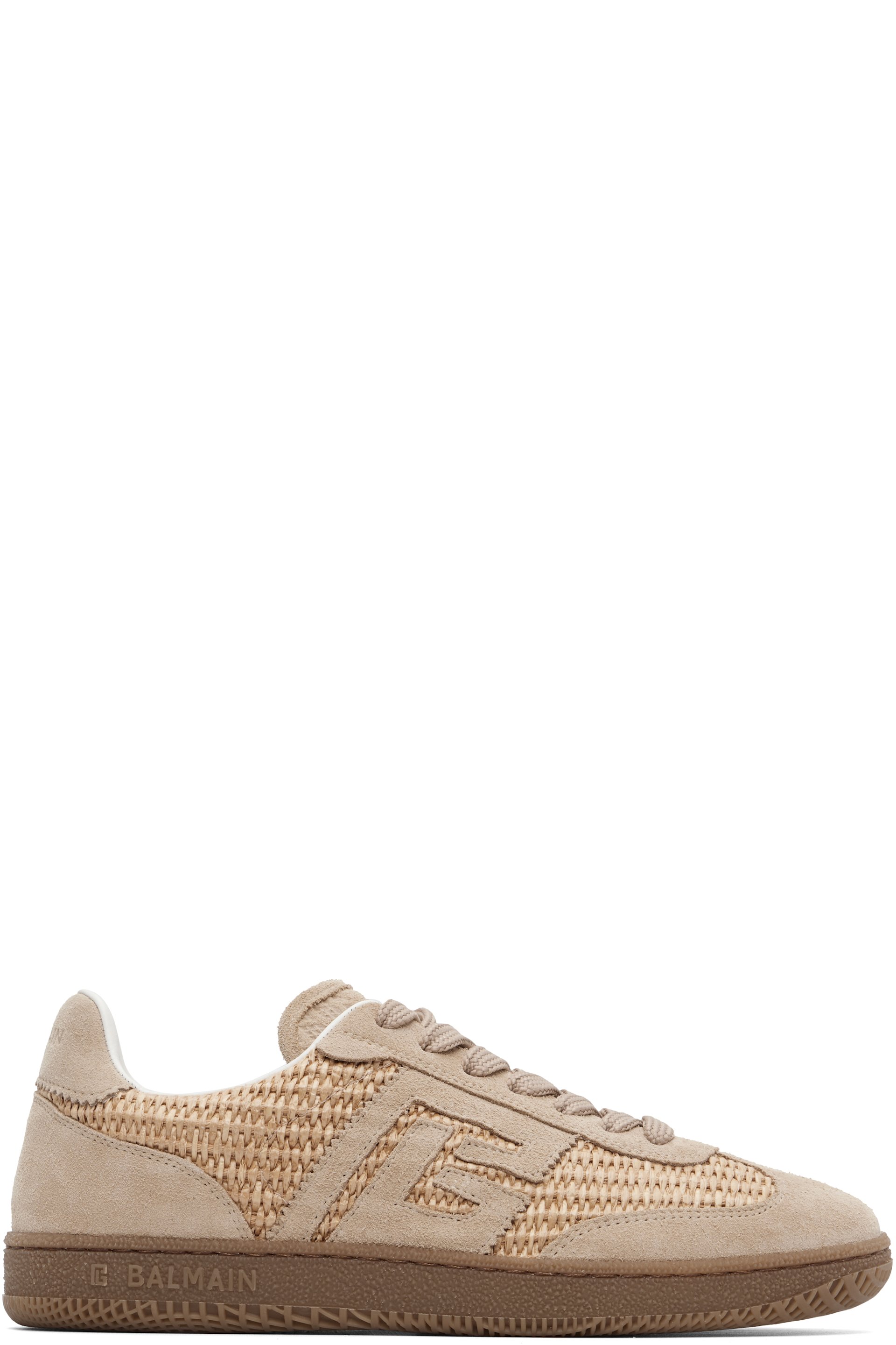 BALMAIN - Beige Swan Sneakers