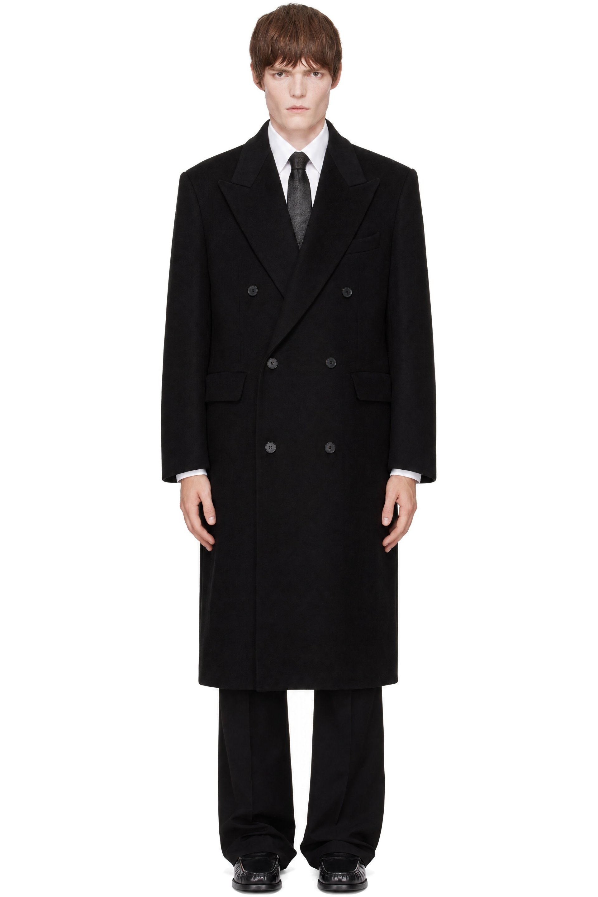 TONYWACK - Black Wool & Cashmere Double-Breasted Coat