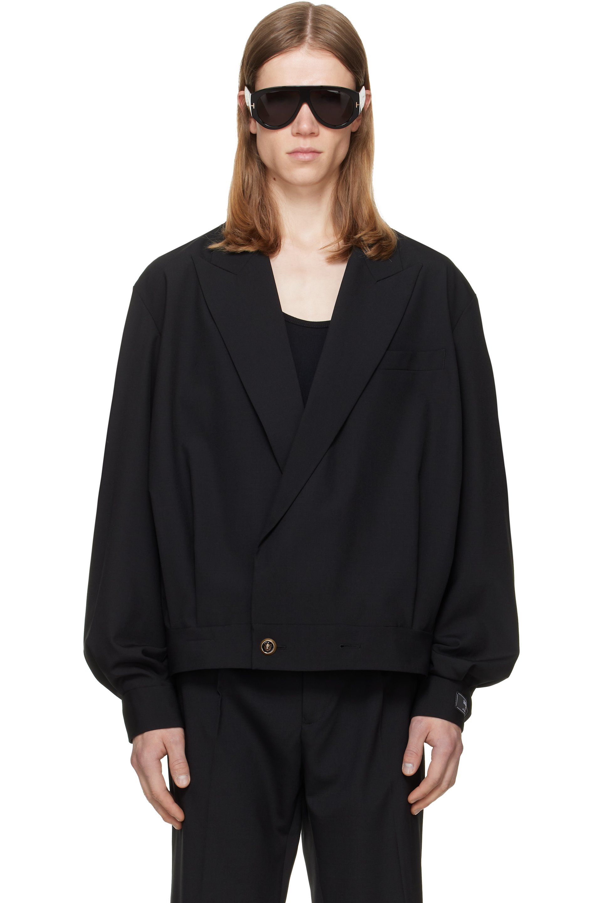 BALMAIN - Black Wool 2-Button Jacket