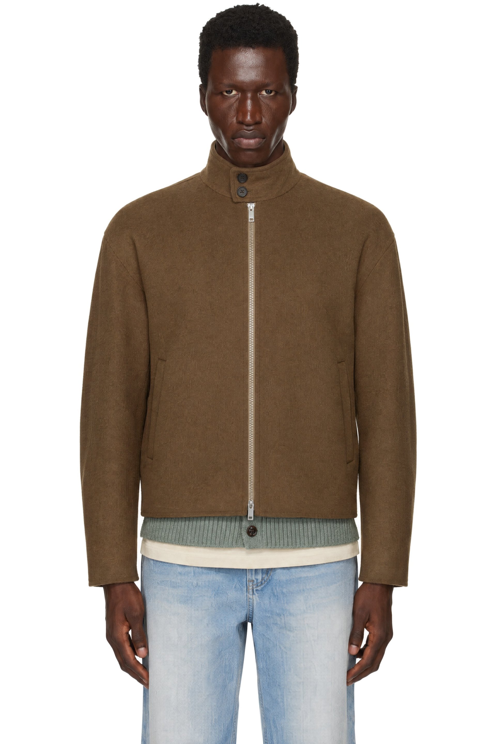 TONYWACK - Tan Wool & Cashmere Handmade Harrington Jacket